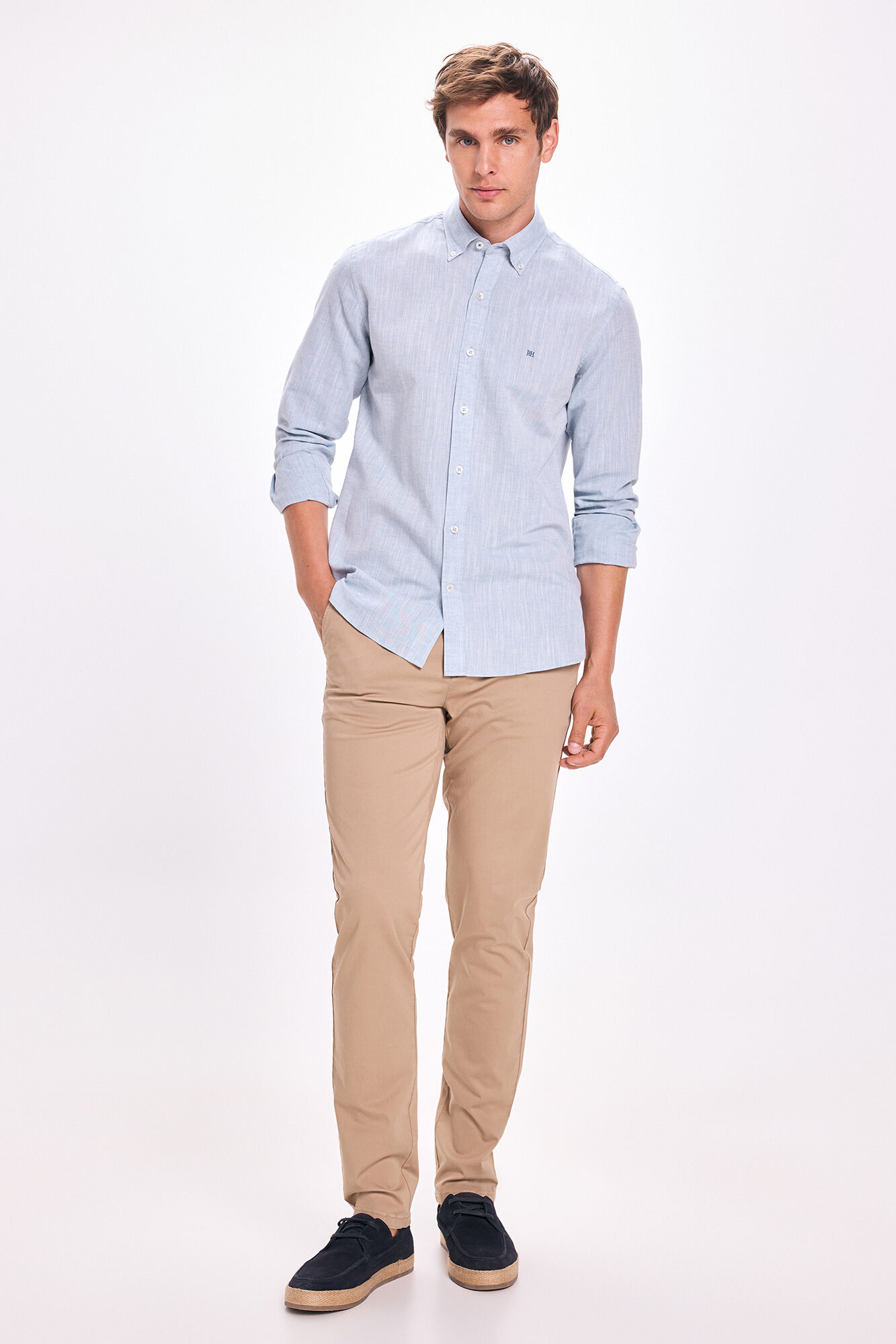Pedro del Hierro Camisa de lino Pedro Del Hierro Azul