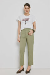 Milano Pantal&oacute;n de mezclilla de color Kaki Claro