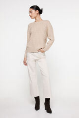 Milano Jersey de cable de l&uacute;rex Beige/Camel
