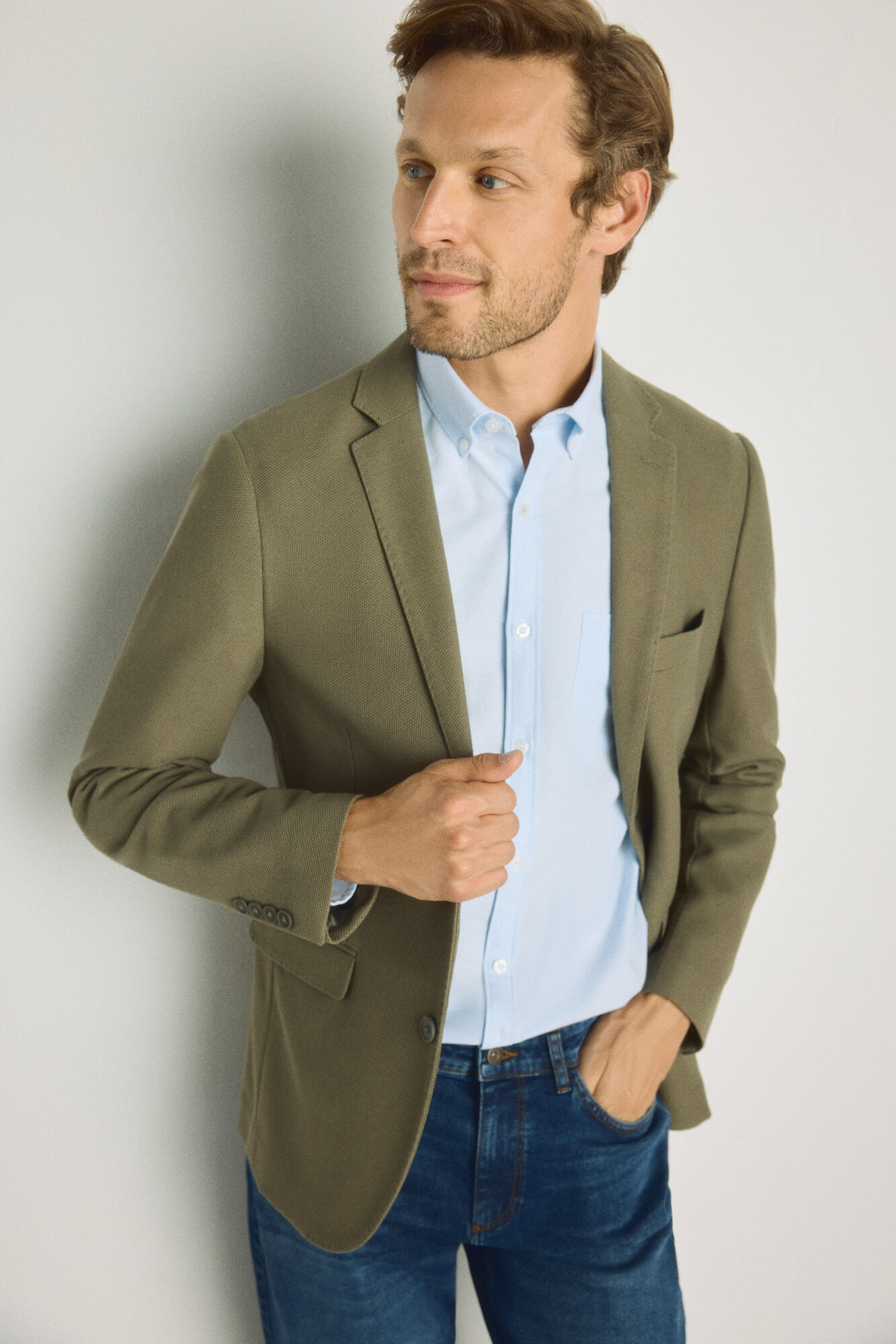 Milano Blazer de tejido de punto Gris