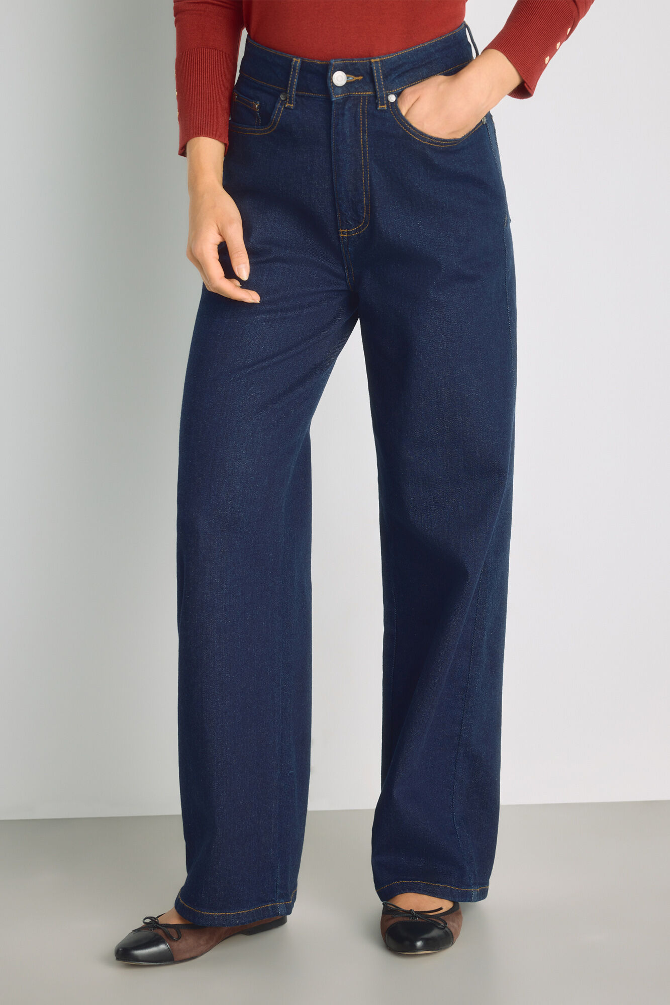 Milano Pantal&oacute;n de mezclilla ancho