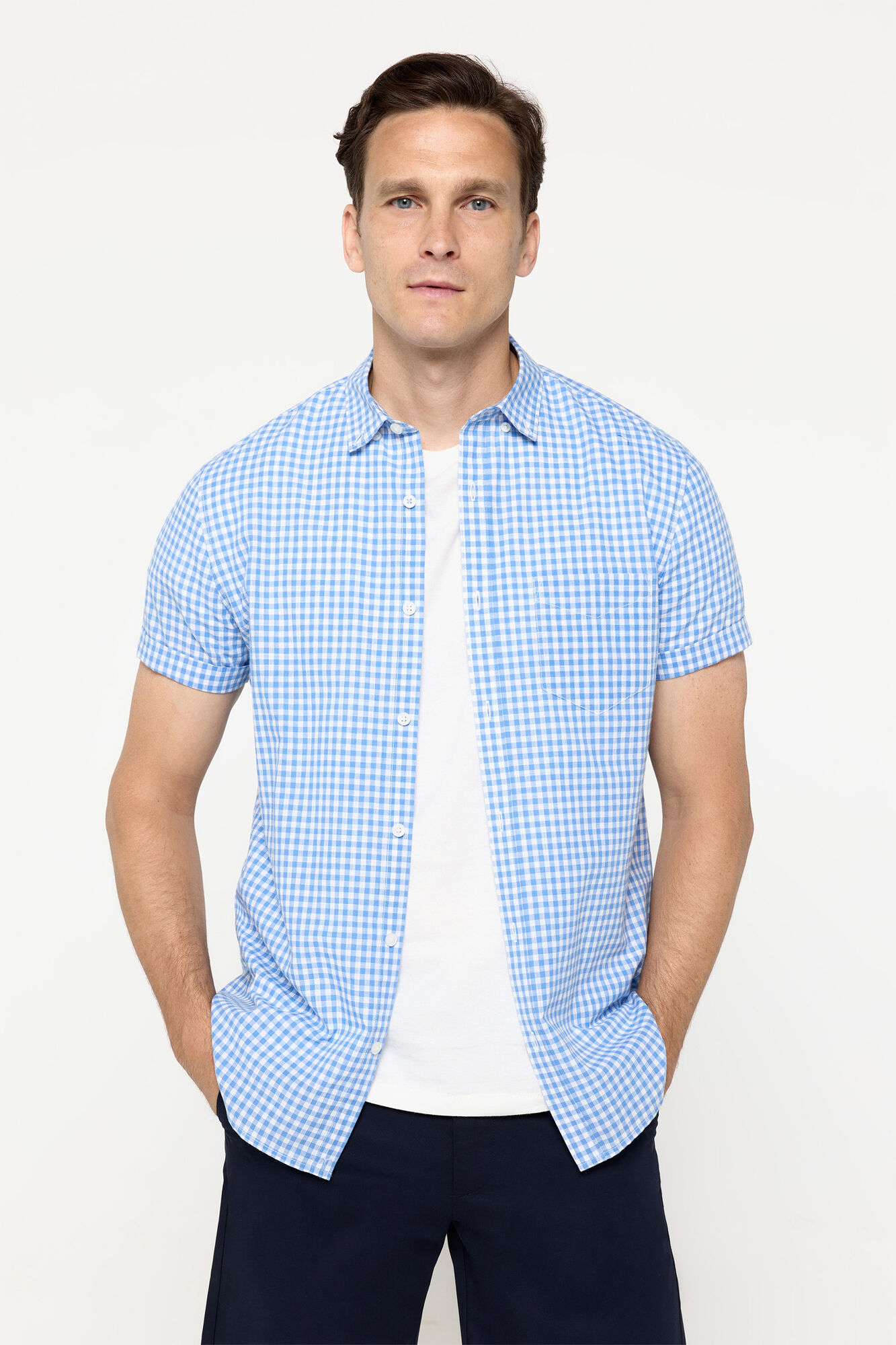 Milano Camisa sport de manga corta de cuadros.  