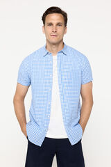 Milano Camisa sport de manga corta de cuadros.   Azul