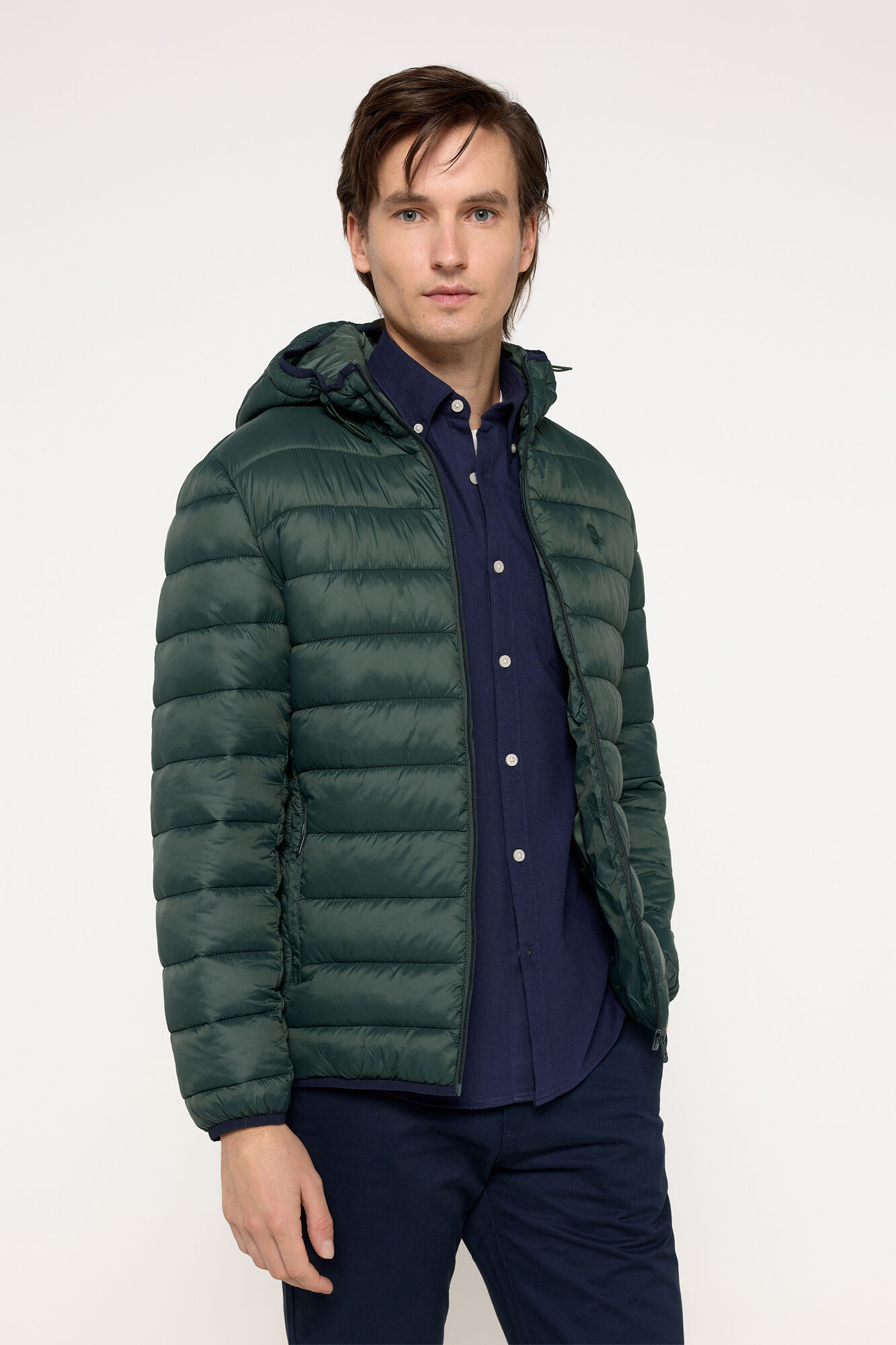 Milano Chaqueta Acolchada Capucha Kaki Oscuro