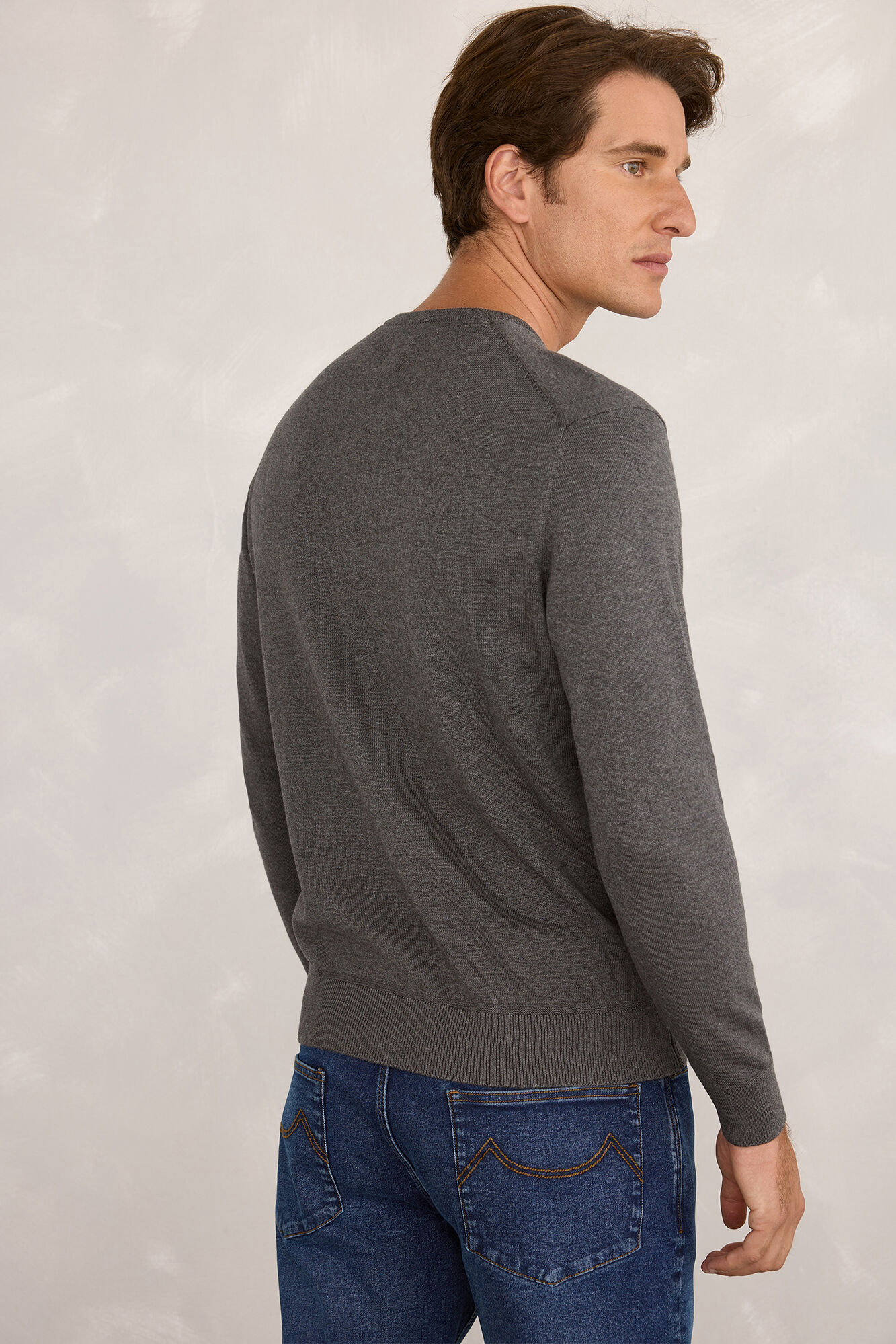 Milano Jersey b&aacute;sico en pico Gris Oscuro