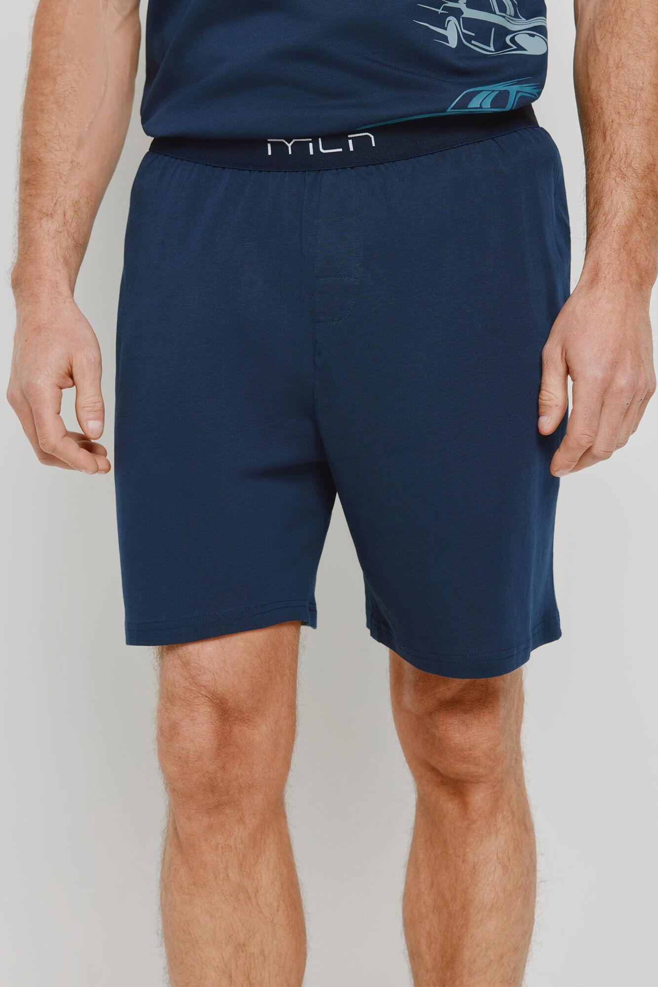 Milano Pijama de punto y tela Navy