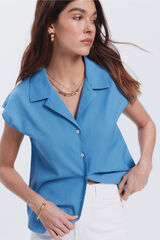 Milano Blusa escote resort Azul