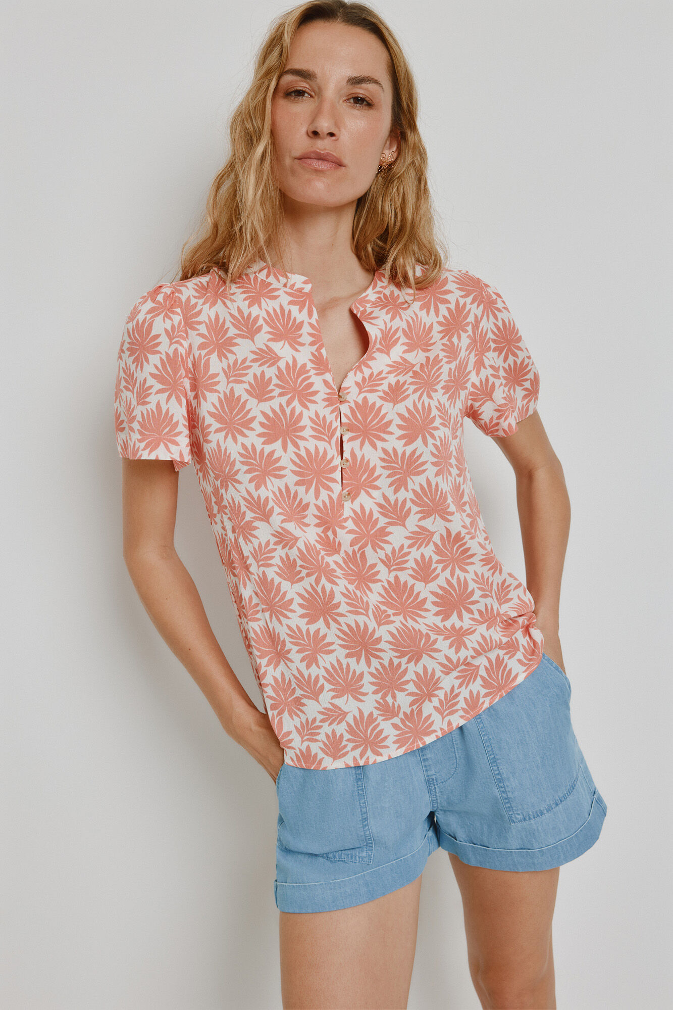 Milano Blusa estampada Coral