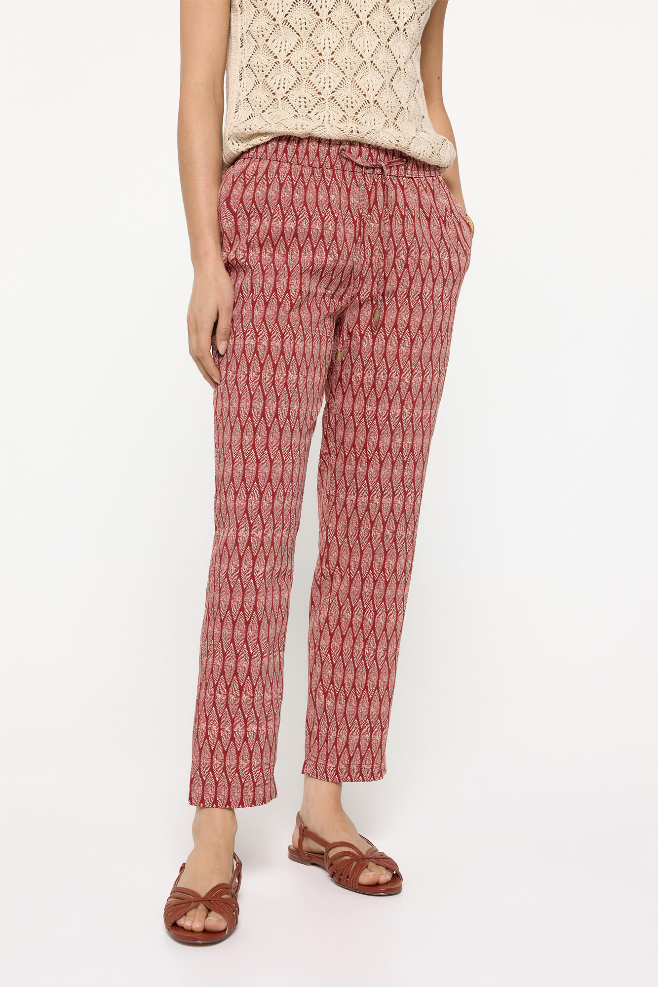 Milano Pantal&oacute;n fluido estampado con cintura el&aacute;stica