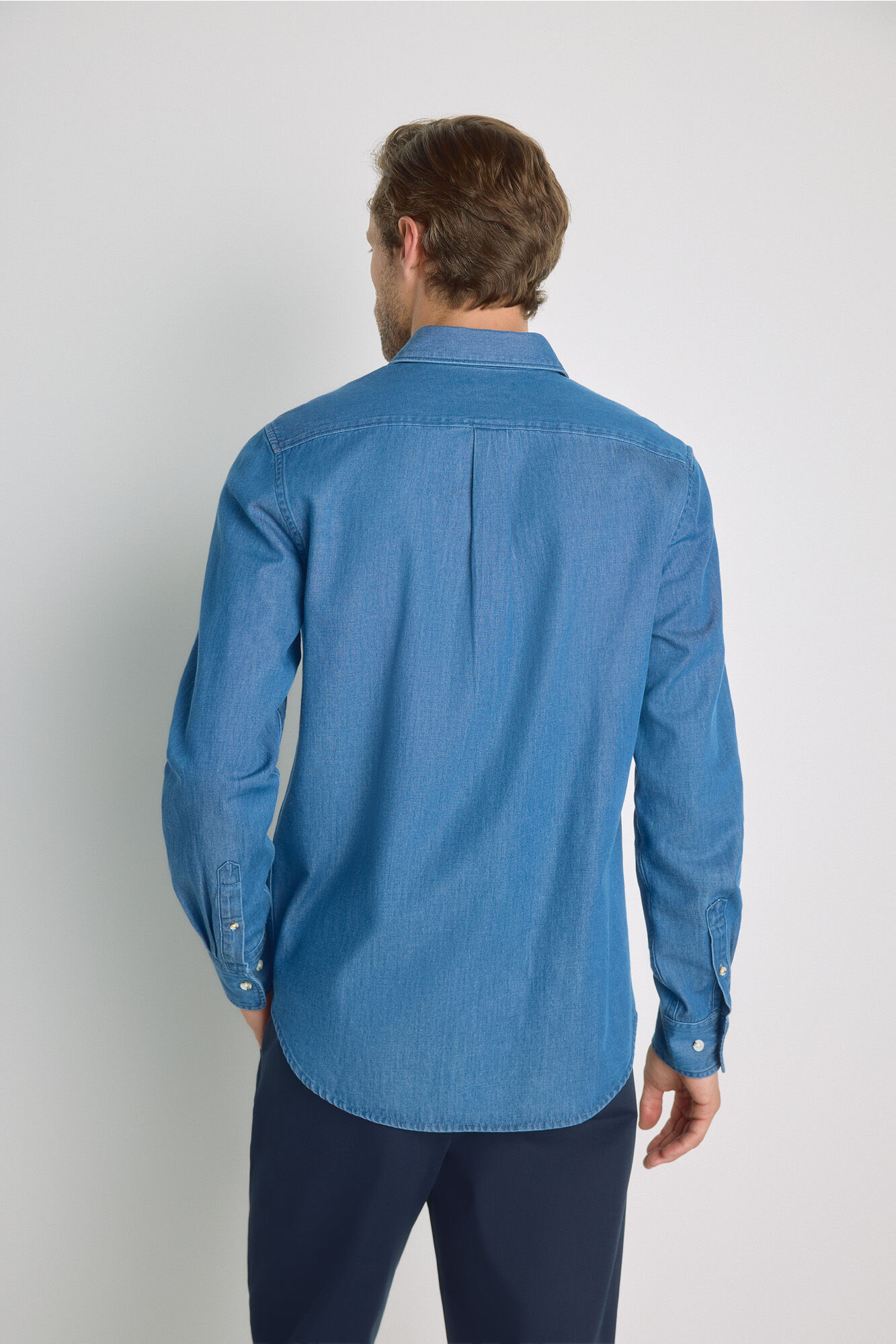 Milano Camisa lisa manga larga Azul