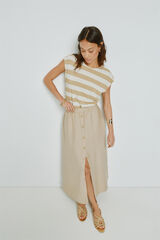 Milano Falda larga abotonada Beige