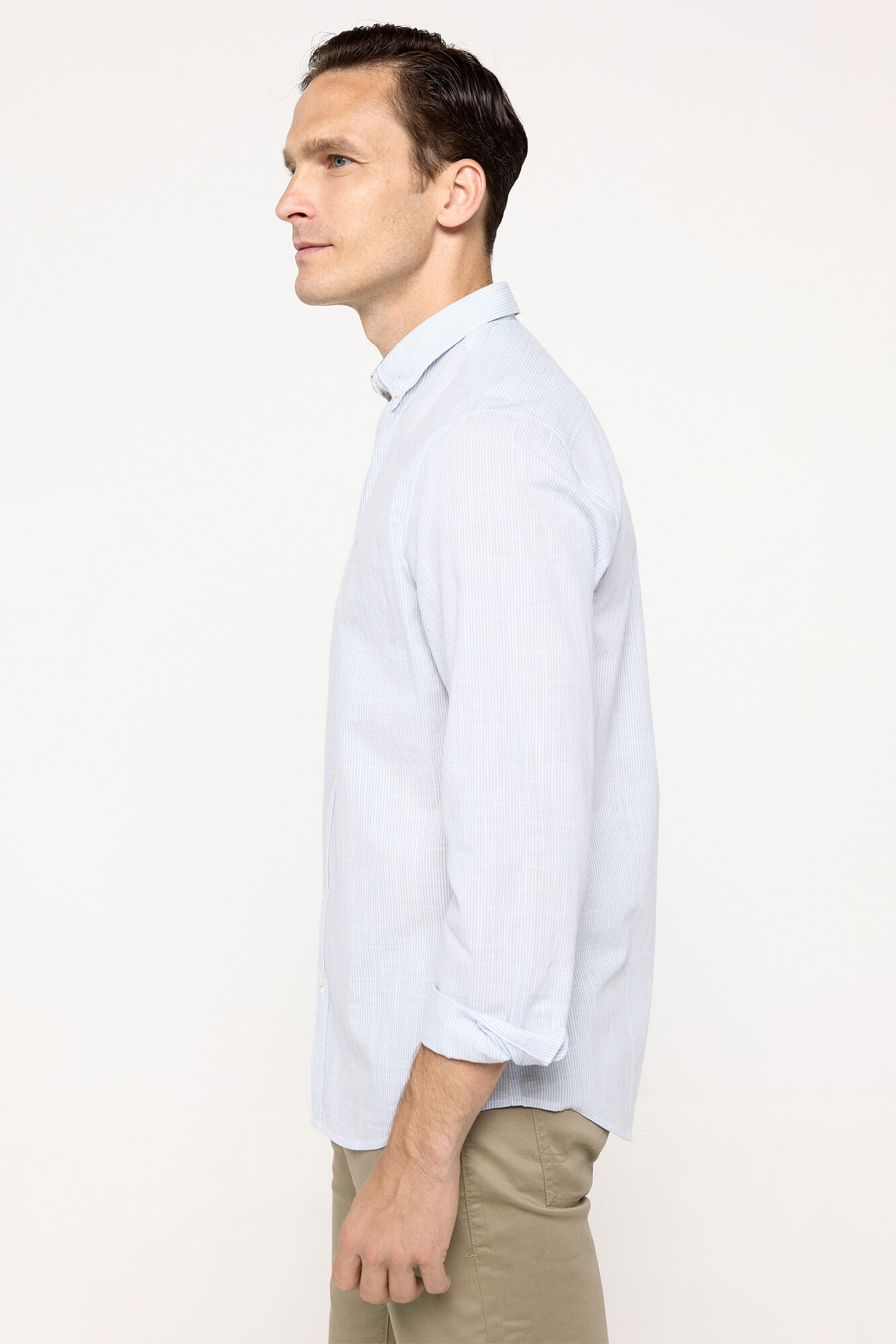 Milano Camisa slub rayas Azul