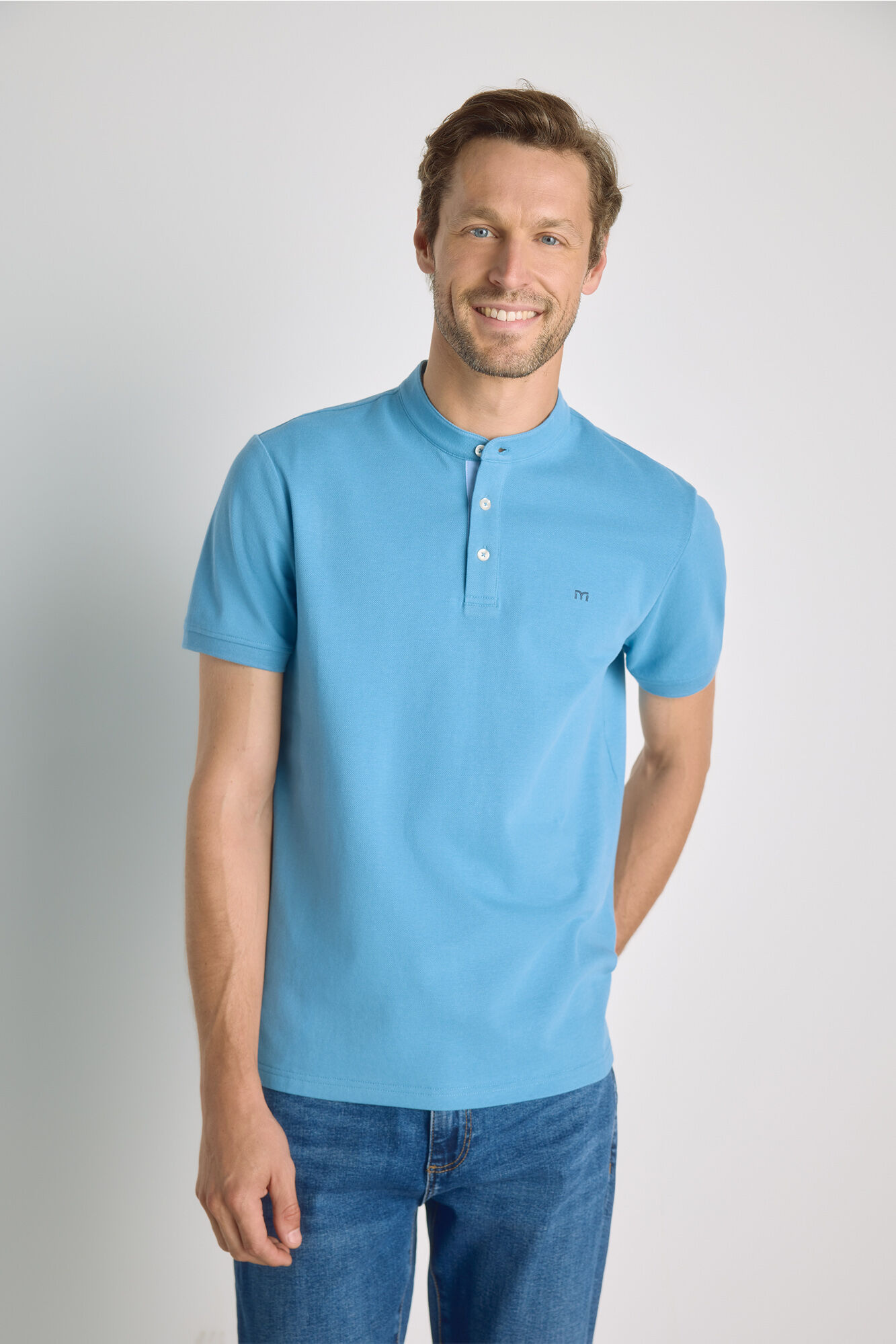 Milano Polo manga corta cuello mao