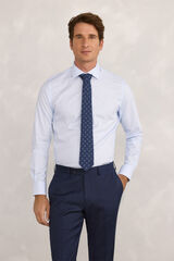 Pedro del Hierro Camisa de vestir de popel&iacute;n a rayas Azul