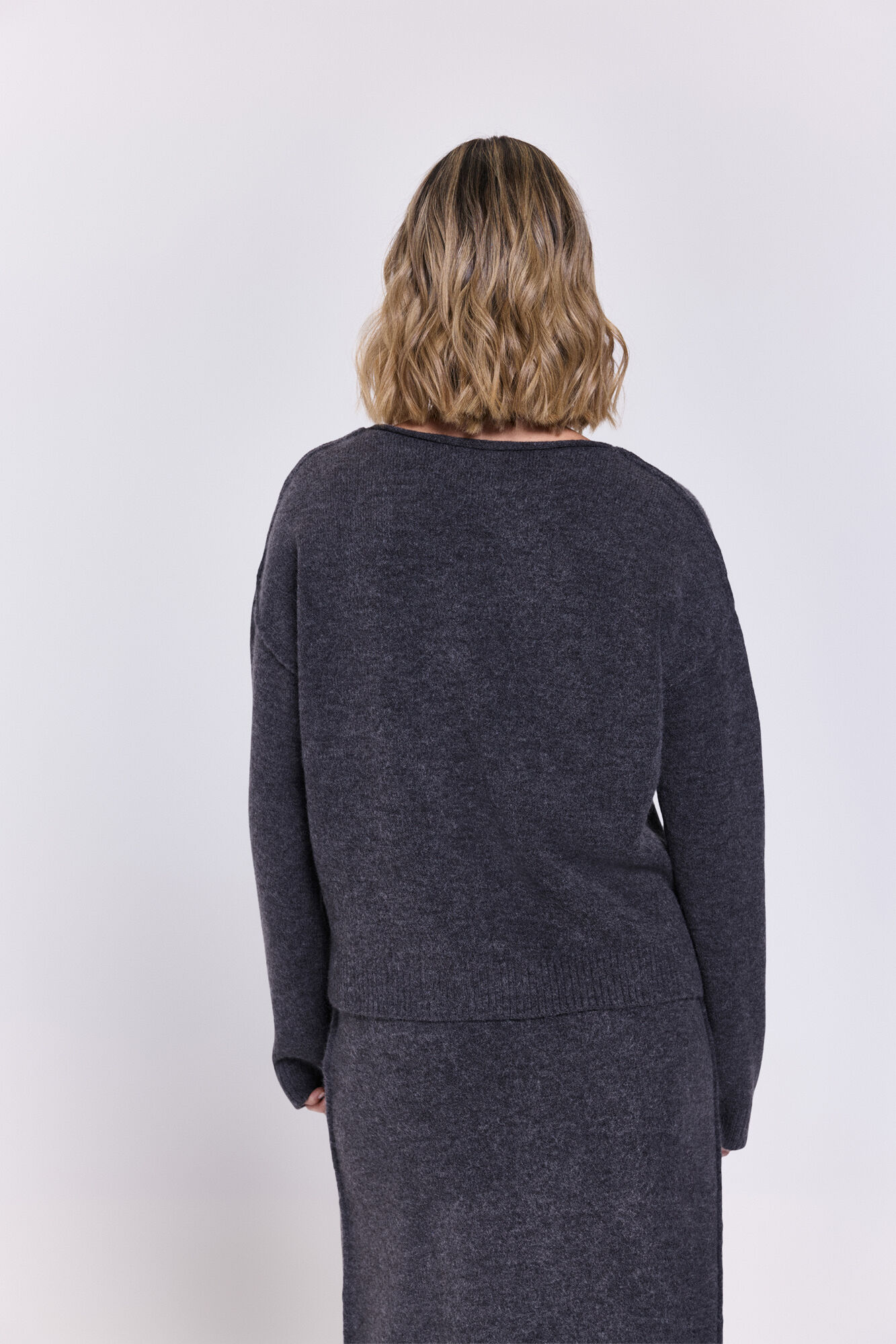 Milano Jersey estructurado de corte extragrande Gris Oscuro