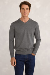 Pedro del Hierro Jersey b&aacute;sico en PICO Gris Oscuro