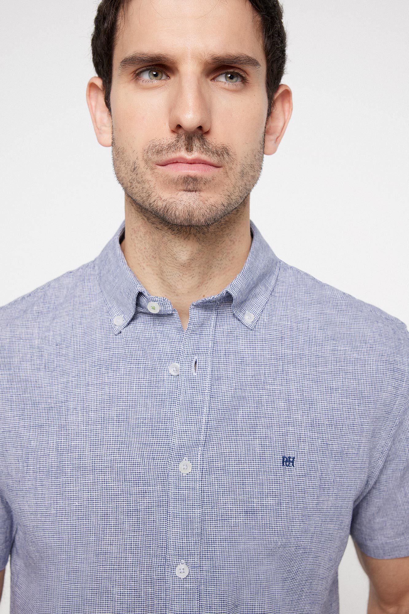 Pedro del Hierro Camisa Slub PdH Rayas Azul