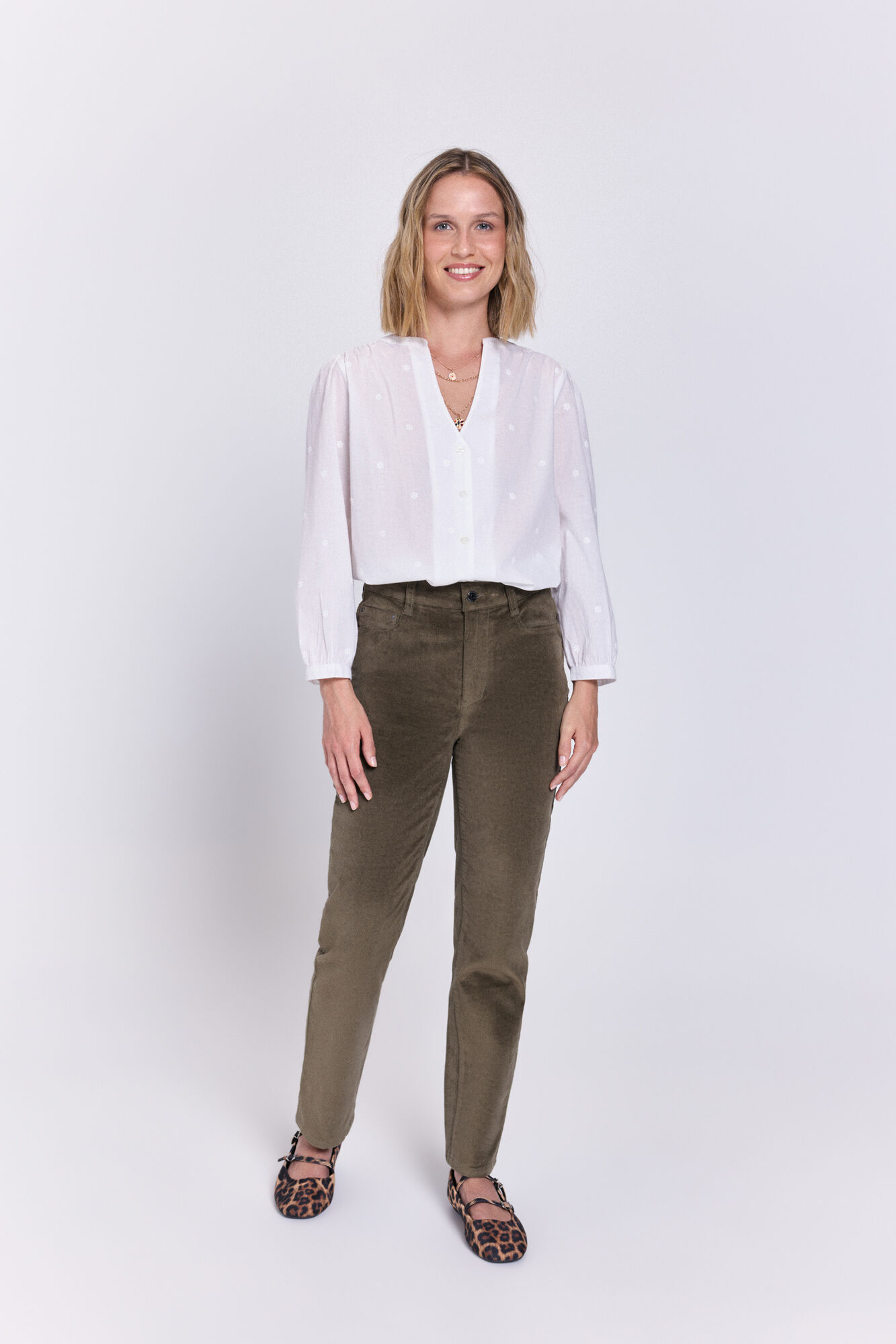 Milano Blusa de margaritas fluidas Blanco