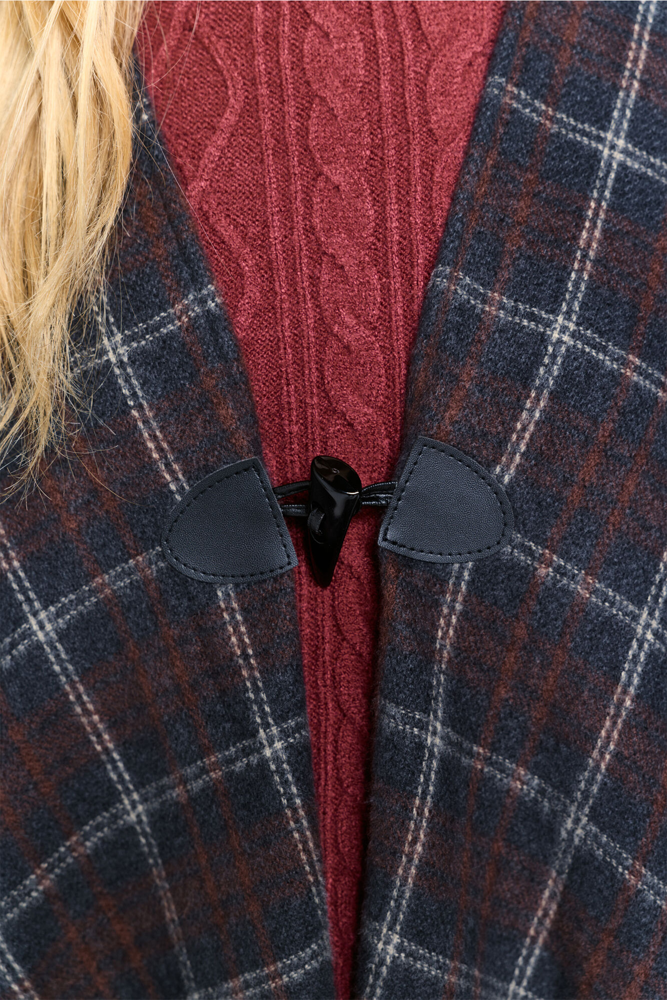 Milano Poncho Vichy Granate