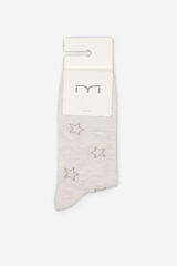 Milano Calcetines estampado estrellas lurex Gris Claro