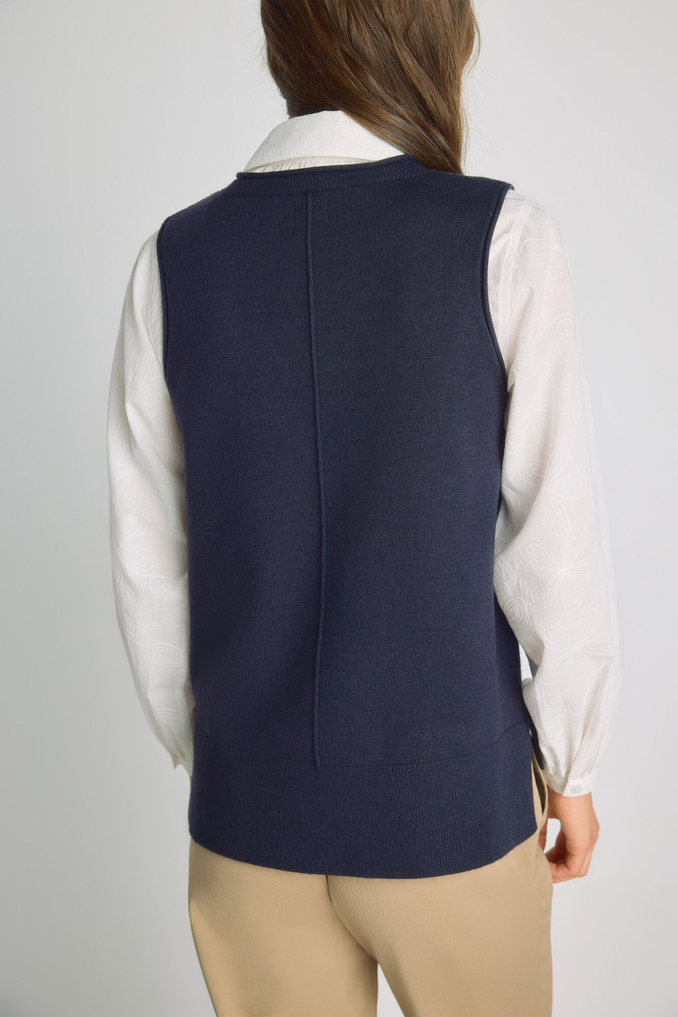Milano Chaleco cuello pico Navy