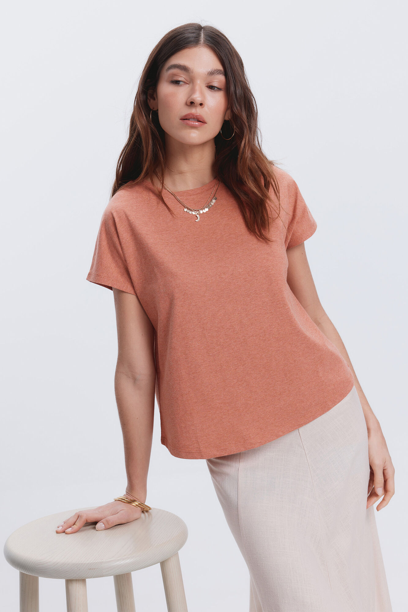 Milano Camiseta mezcla lurex Naranja