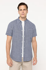 Milano Camisa sport de manga corta de cuadros.   Azul