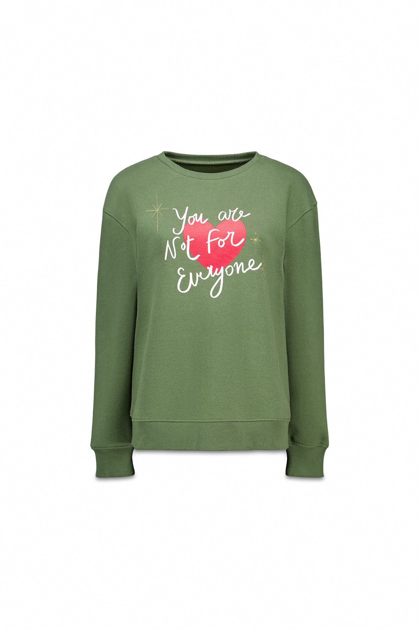 Milano Sudadera verde con estampado y bordado Verde