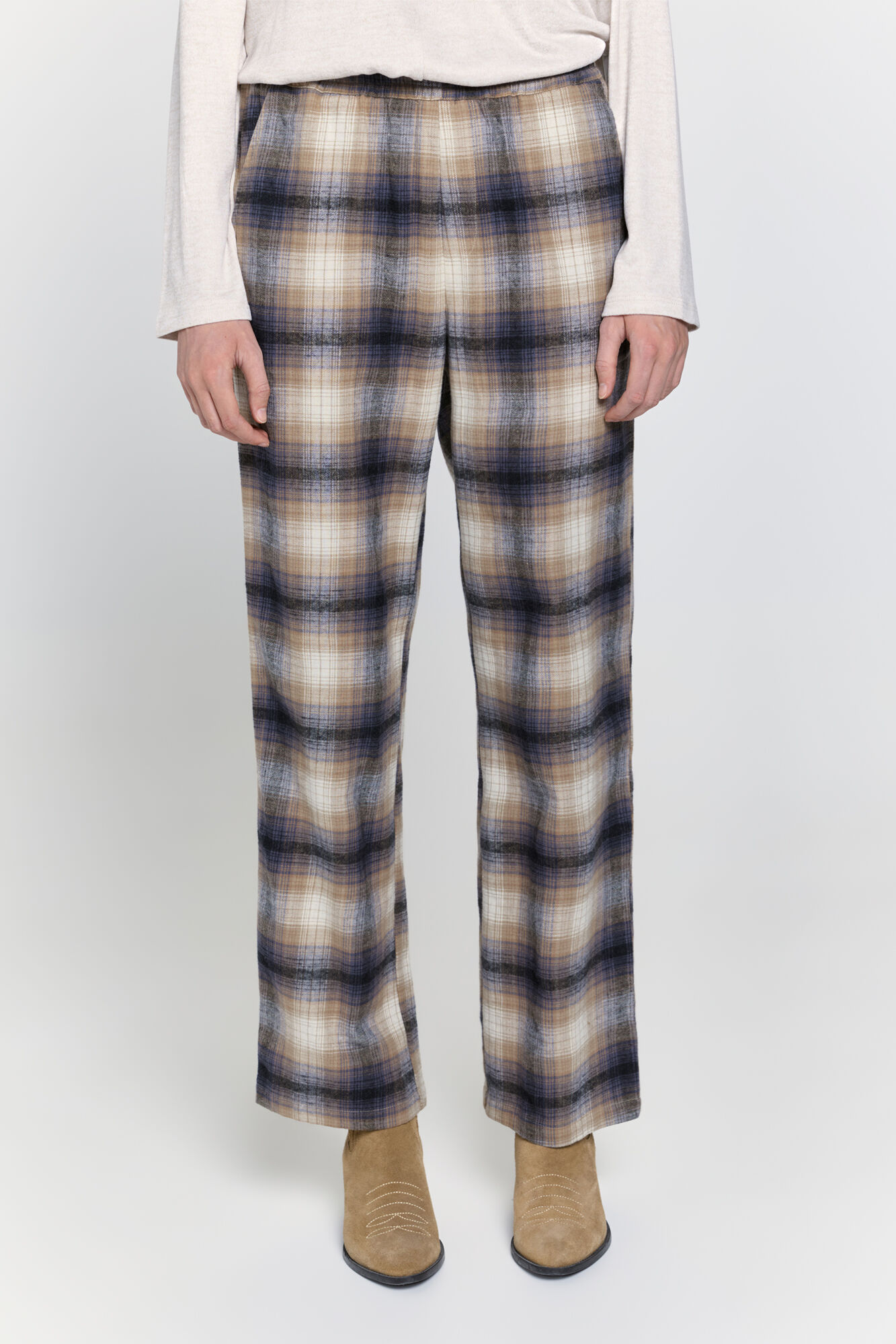 Milano Pantal&oacute;n de franela Beige