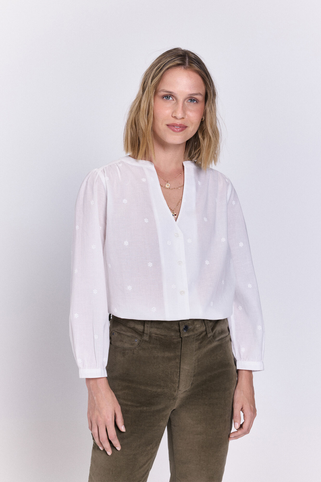Milano Blusa de margaritas fluidas