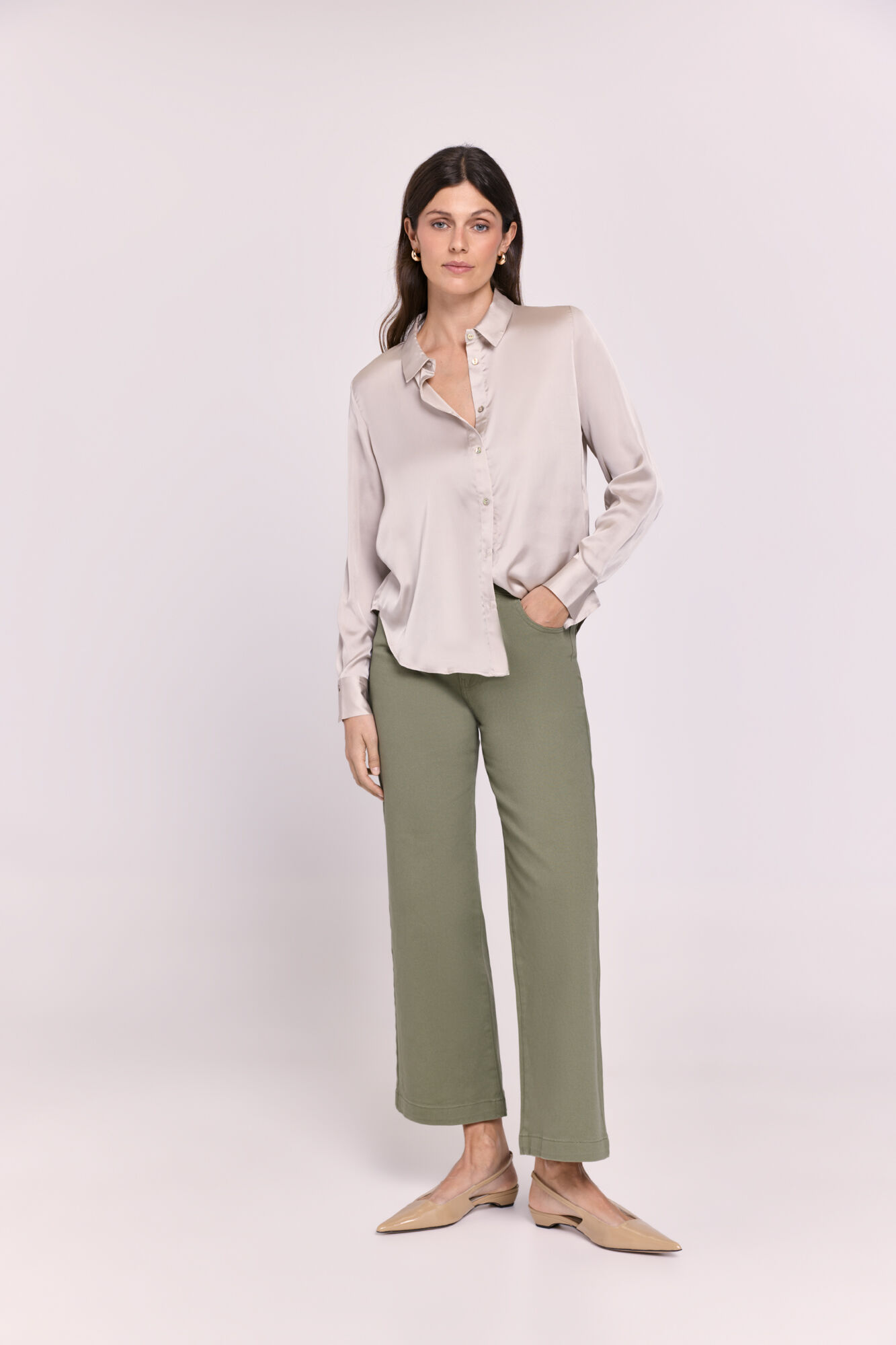 Milano Camisa con satinado Beige