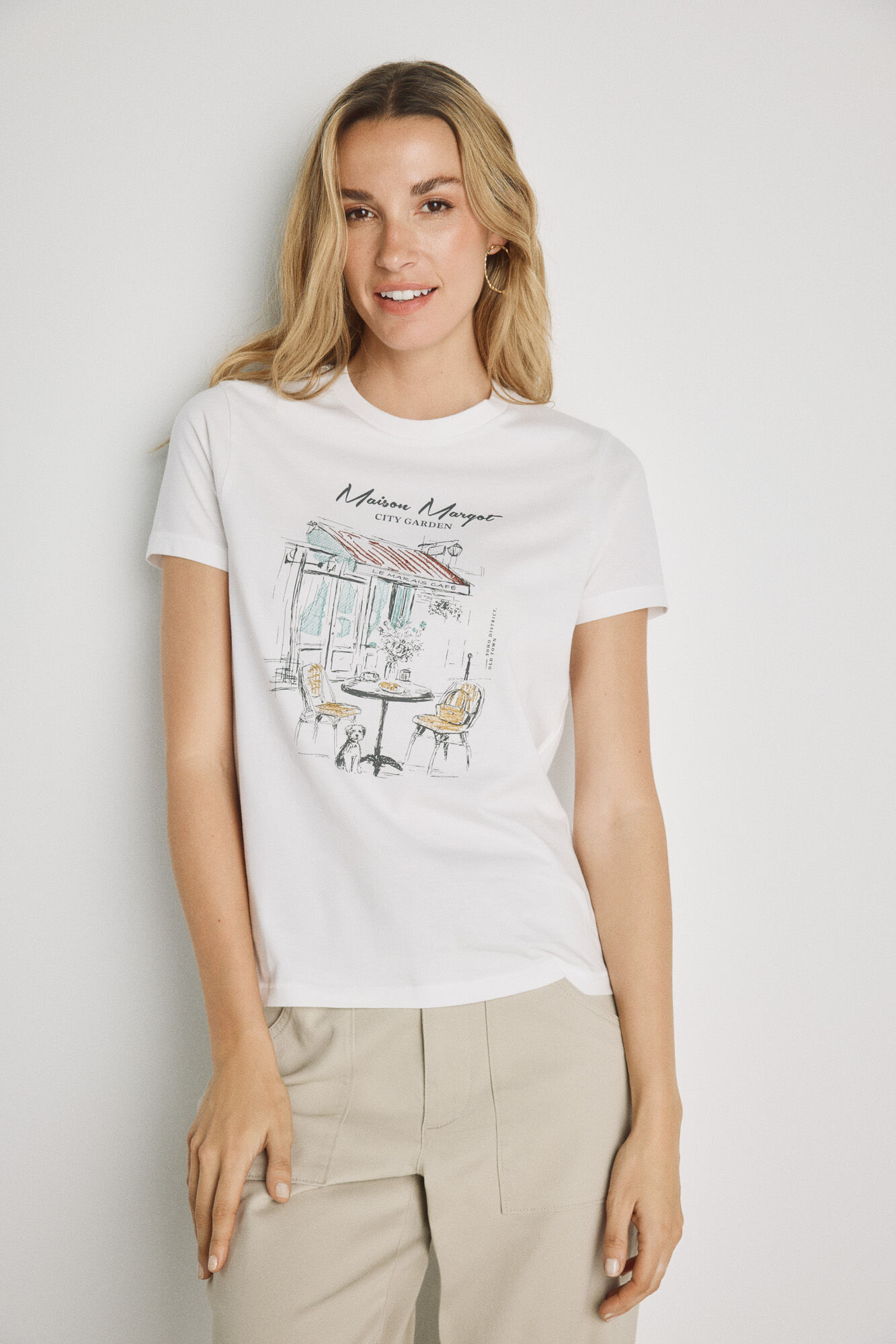 Milano Playera estampada de manga corta Blanco