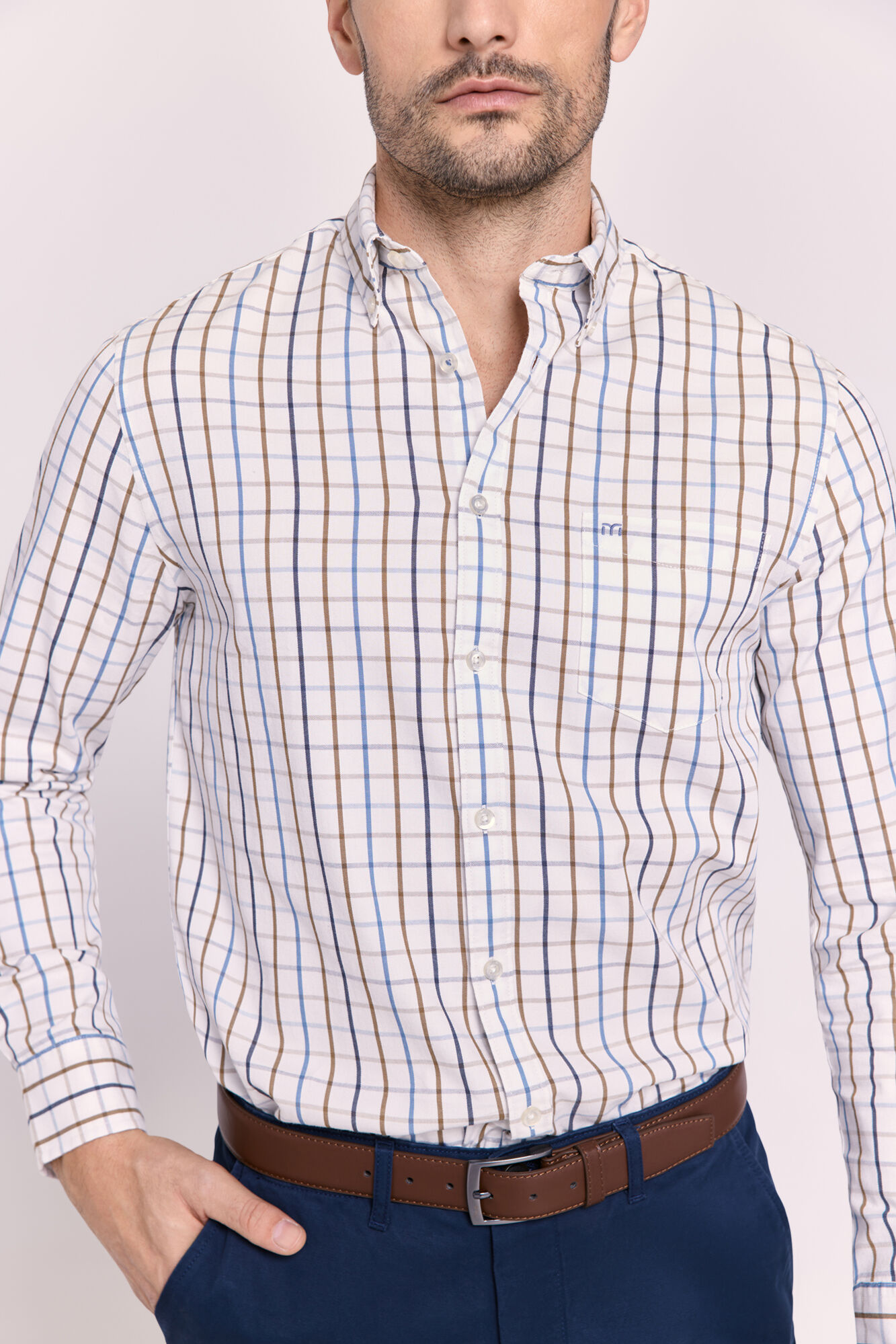 Milano Camisa manga larga a cuadros Navy