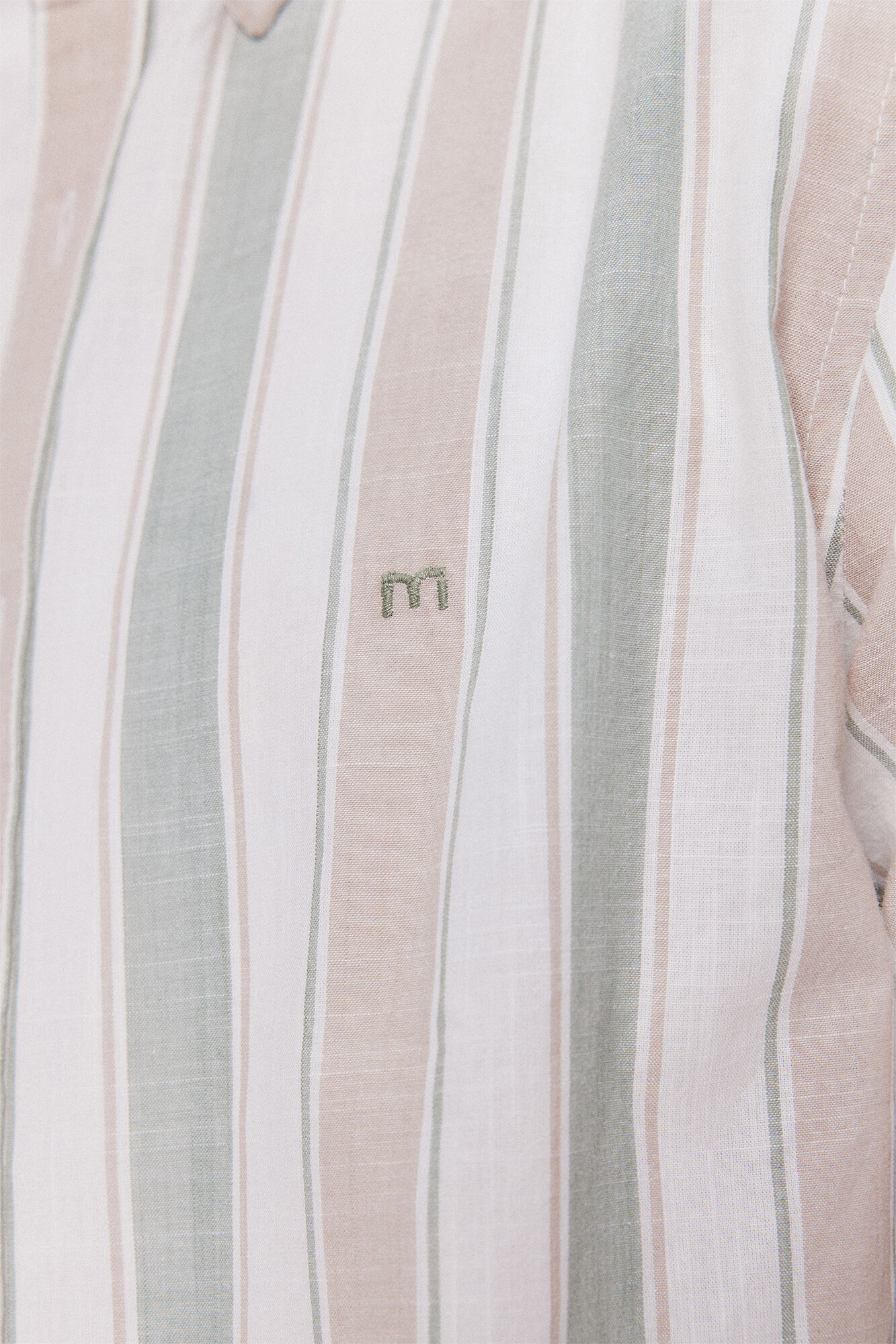Milano Camisa Slub Rayas Verde