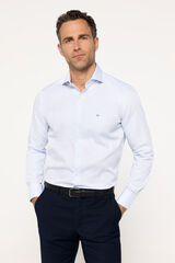 Pedro del Hierro Camisa Microestructura Vestir Azul