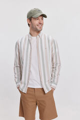 Milano Camisa Slub Rayas Verde