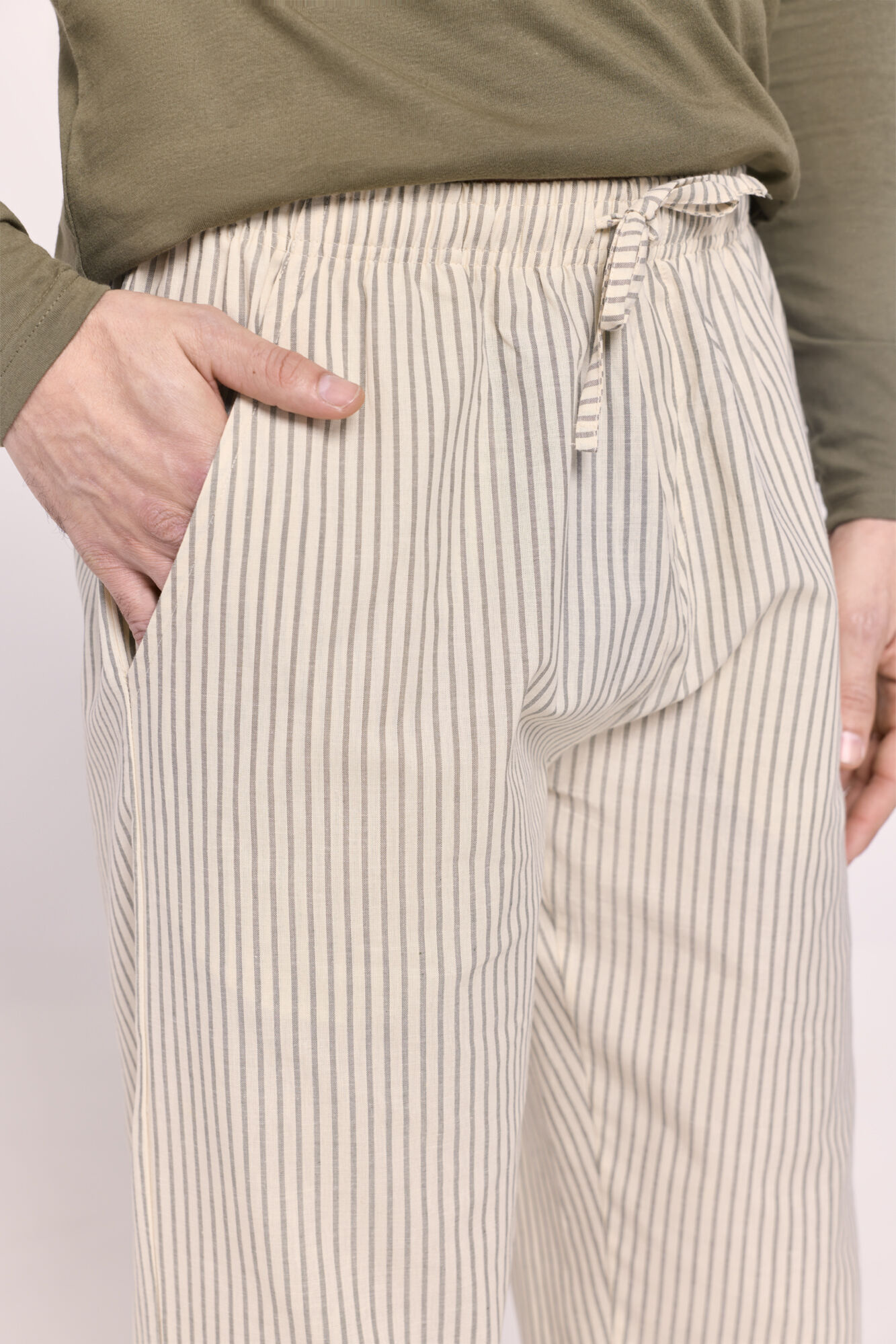 Milano Pijama de tejido y tela Kaki Oscuro