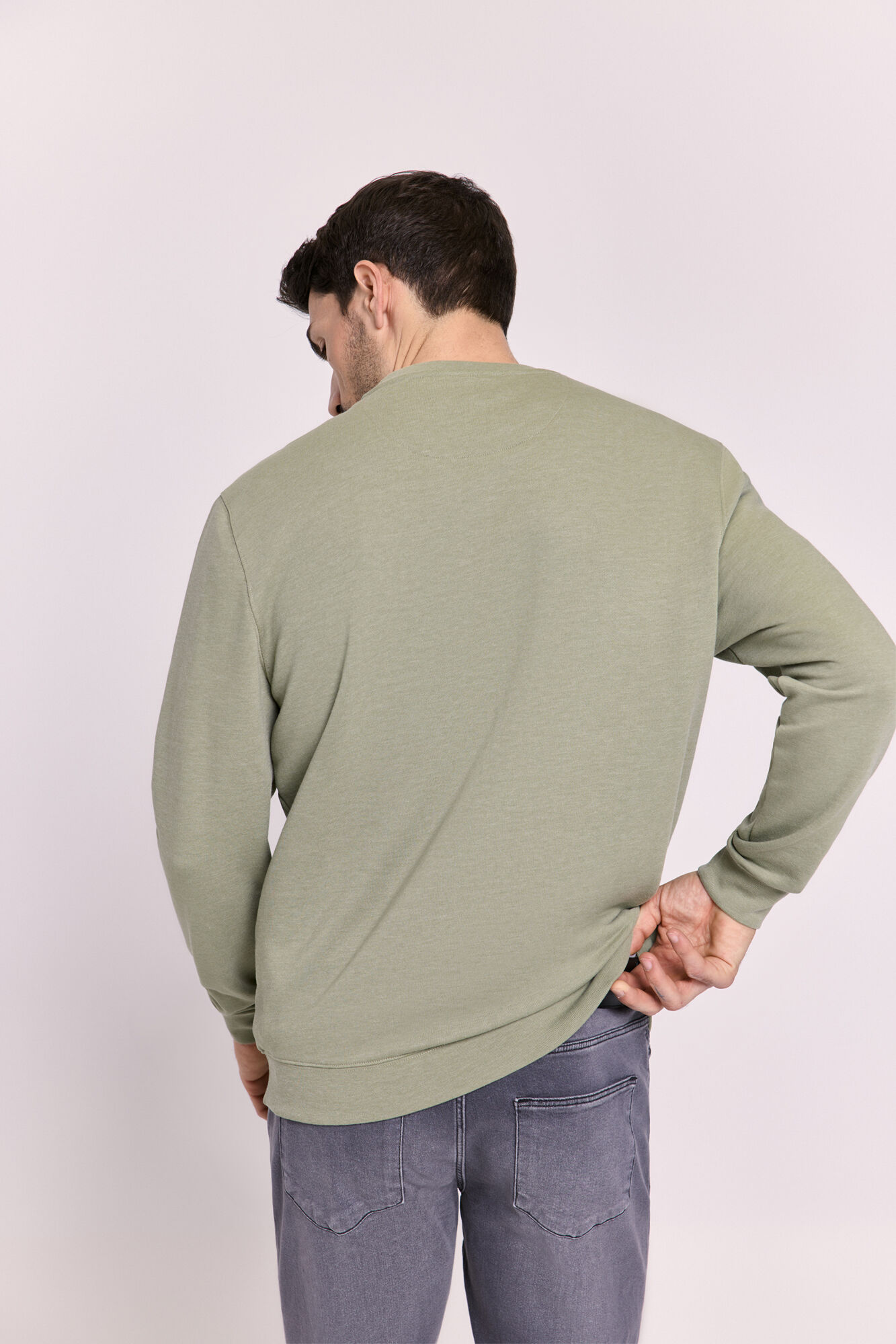 Milano Sudadera cuello redondo con logo Kaki Claro