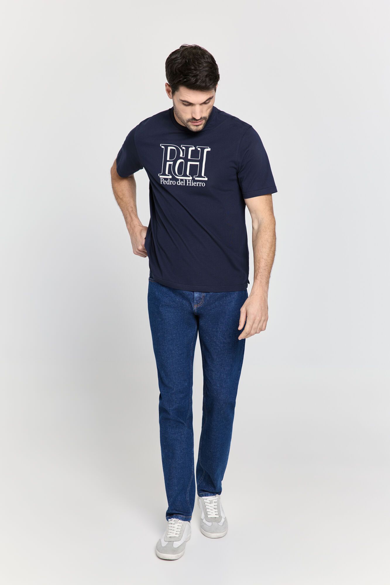 Pedro del Hierro Playera regular fit logo grande Navy