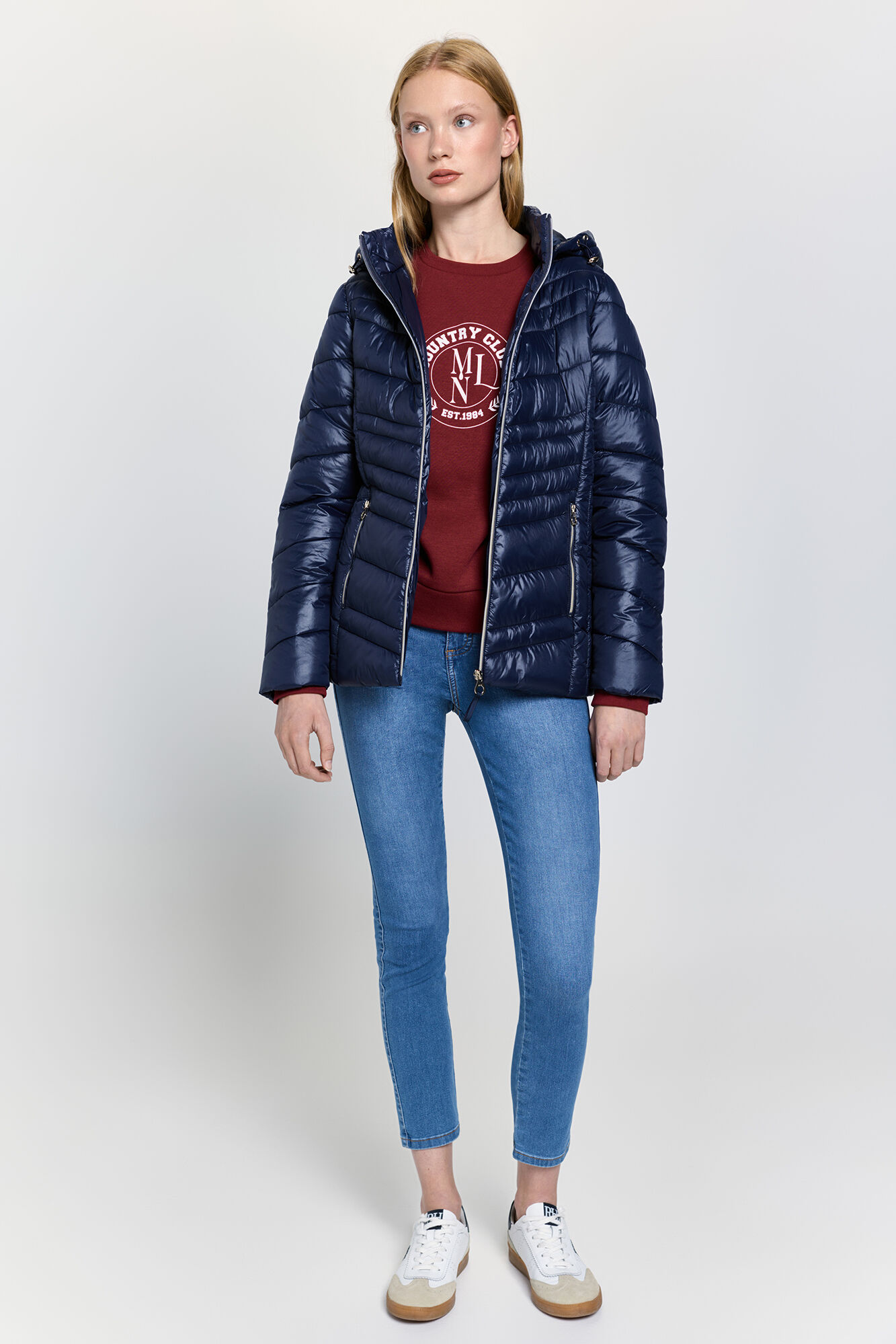 Milano Plum&iacute;fero con capucha Navy