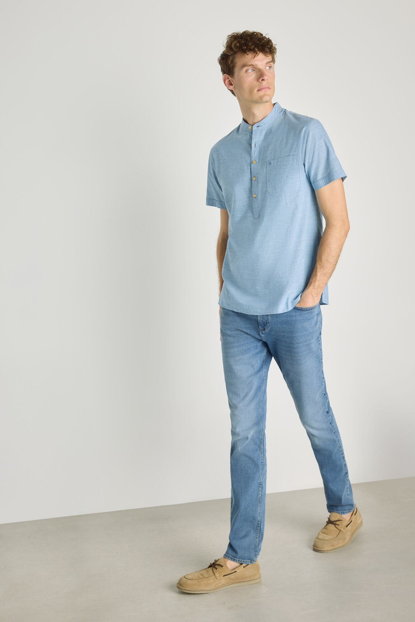Milano Camisa cuello mao manga corta
