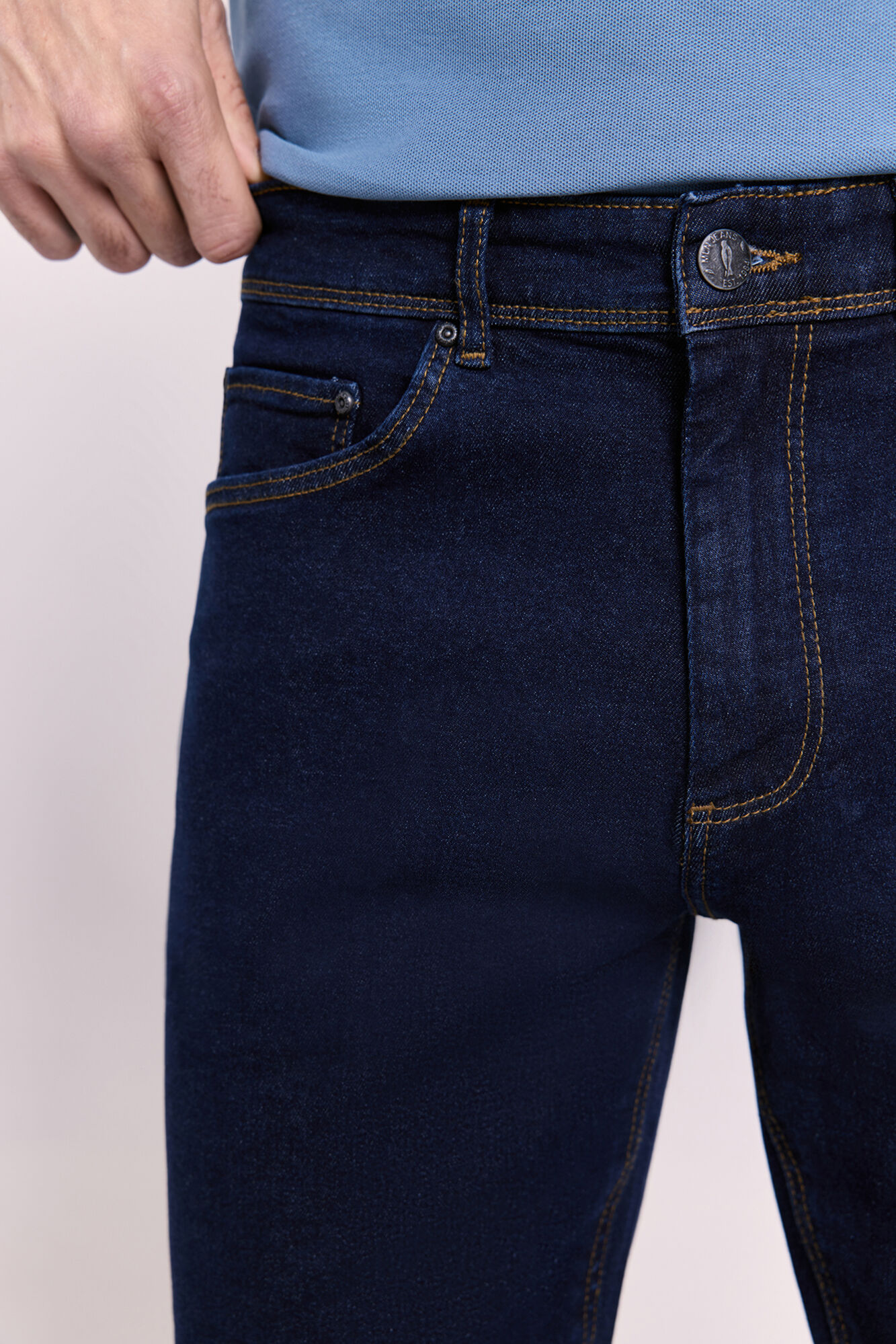 Milano Pantal&oacute;n regular fit de mezclilla Navy
