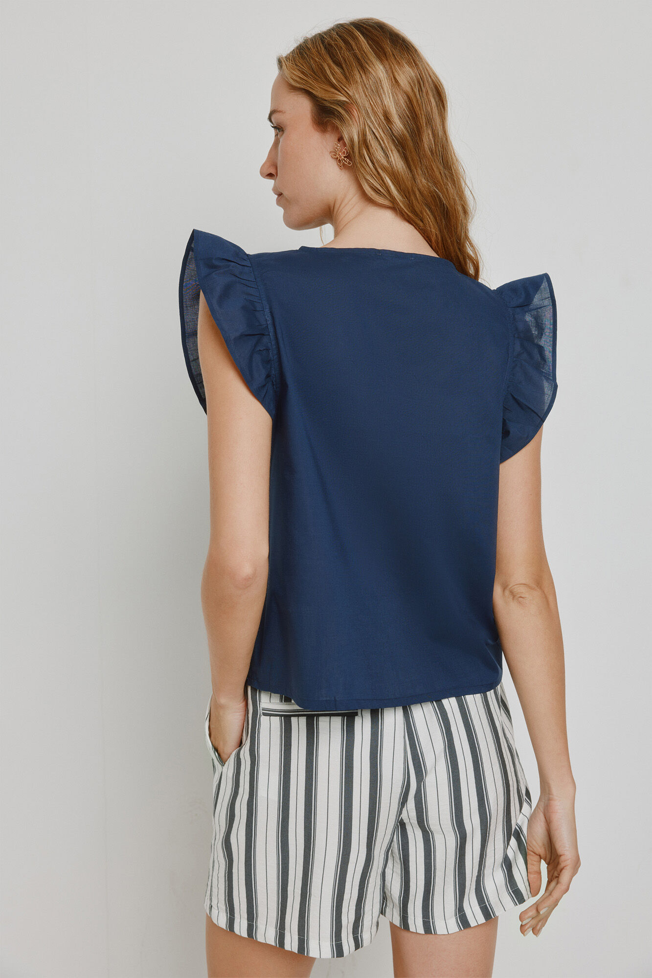 Milano Blusa de manga corta Navy