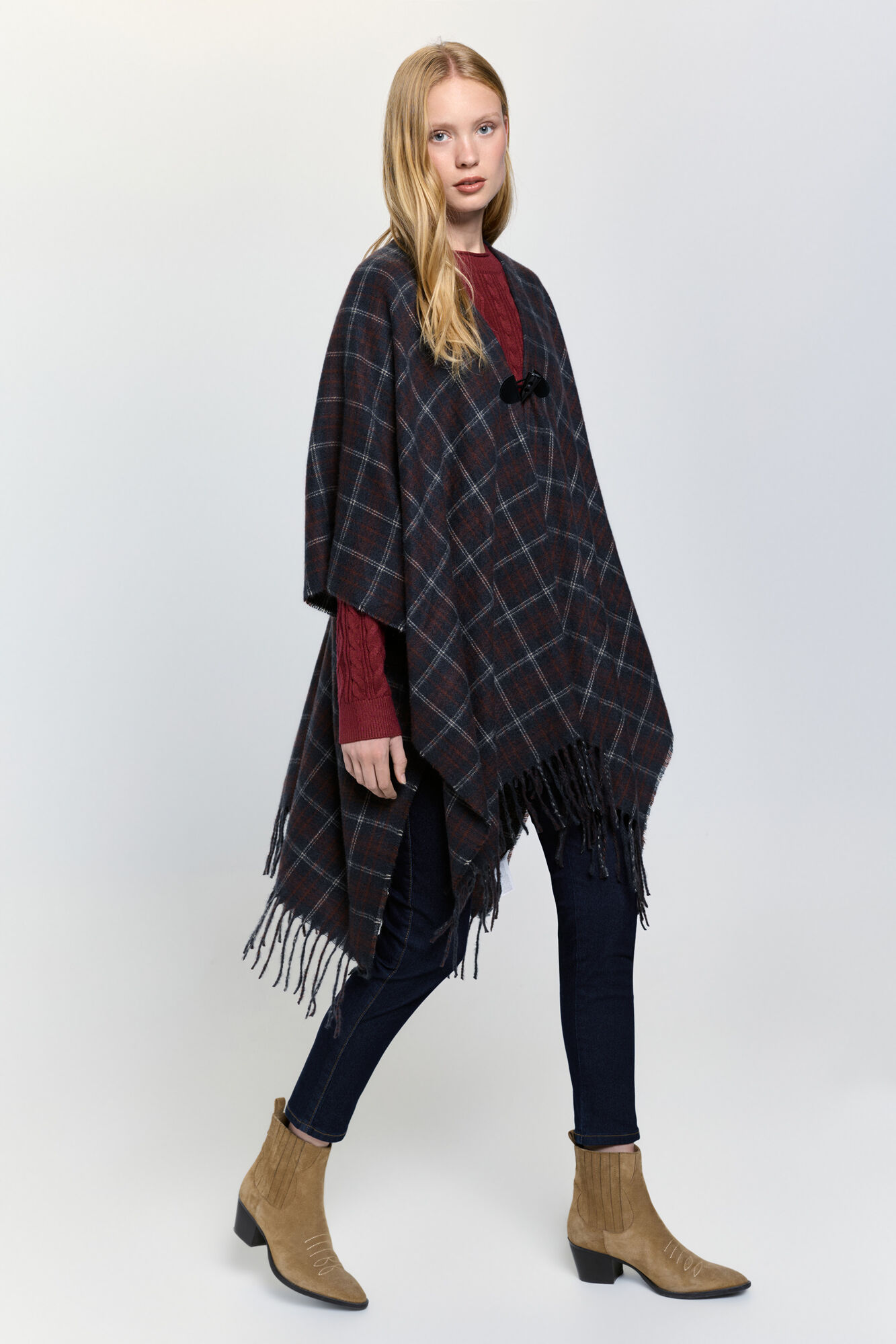 Milano Poncho Vichy Granate
