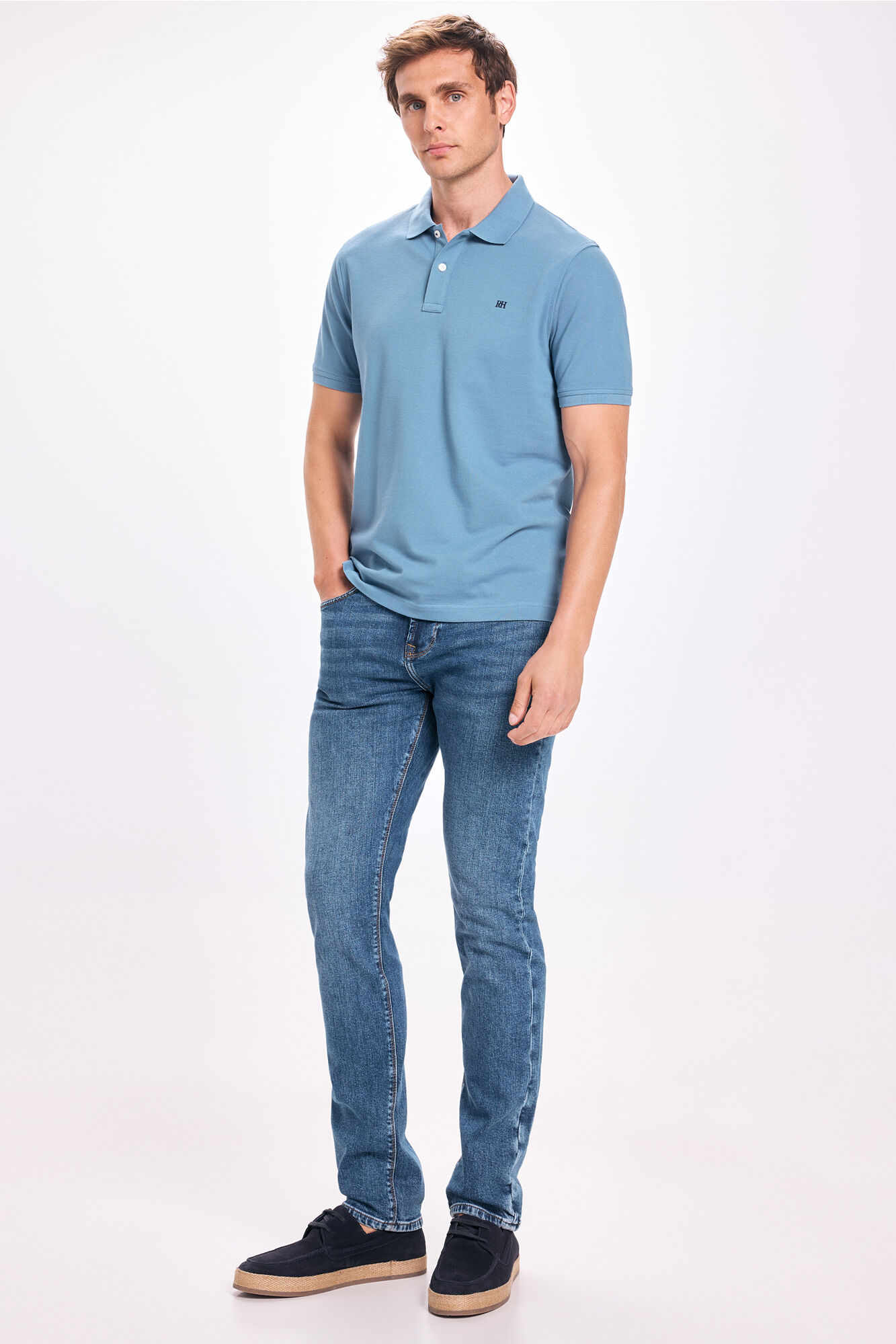 Pedro del Hierro Polo b&aacute;sico PDH Azul