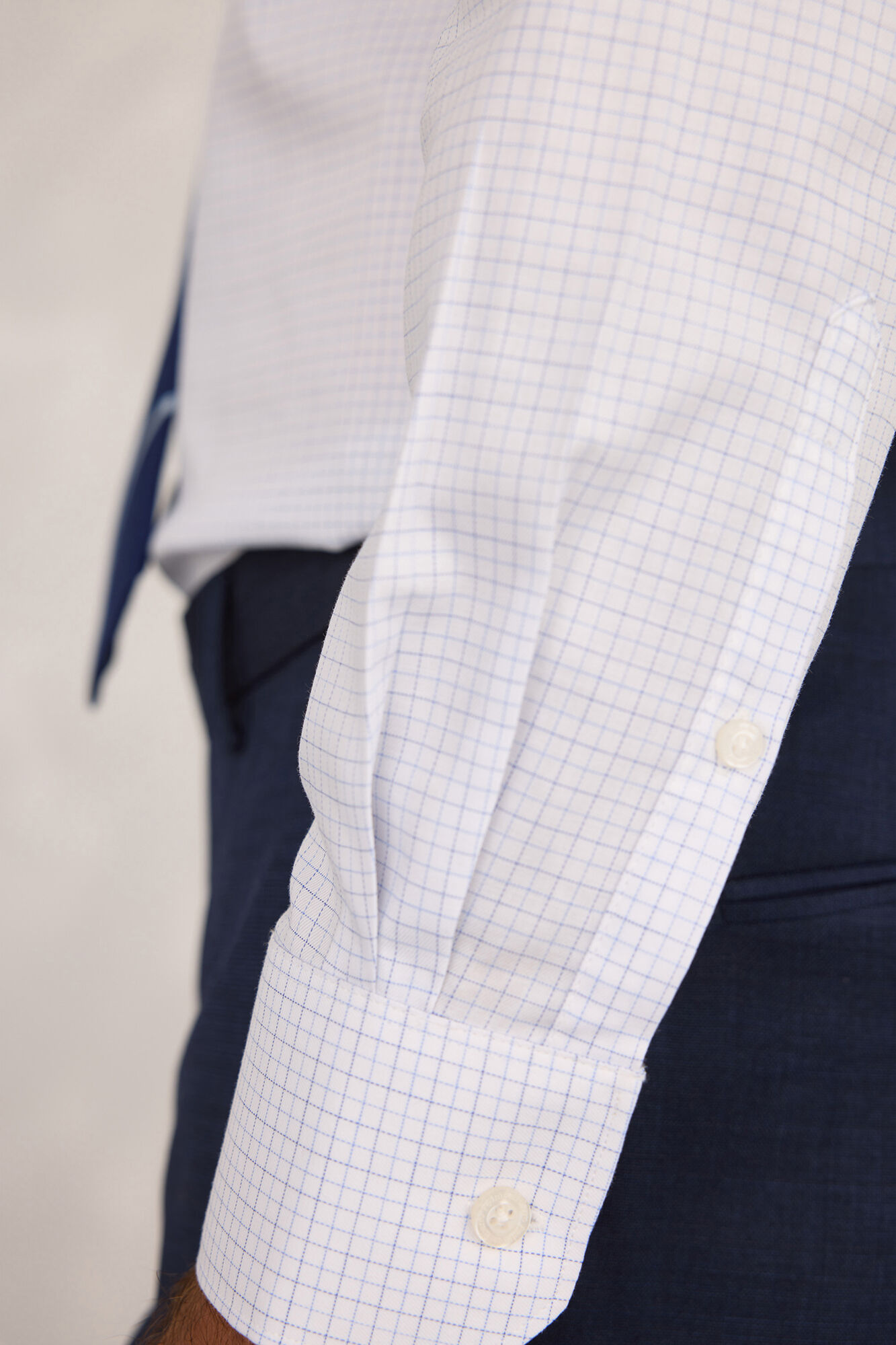 Pedro del Hierro Camisa de vestir de popel&iacute;n a cuadros Azul Oscuro