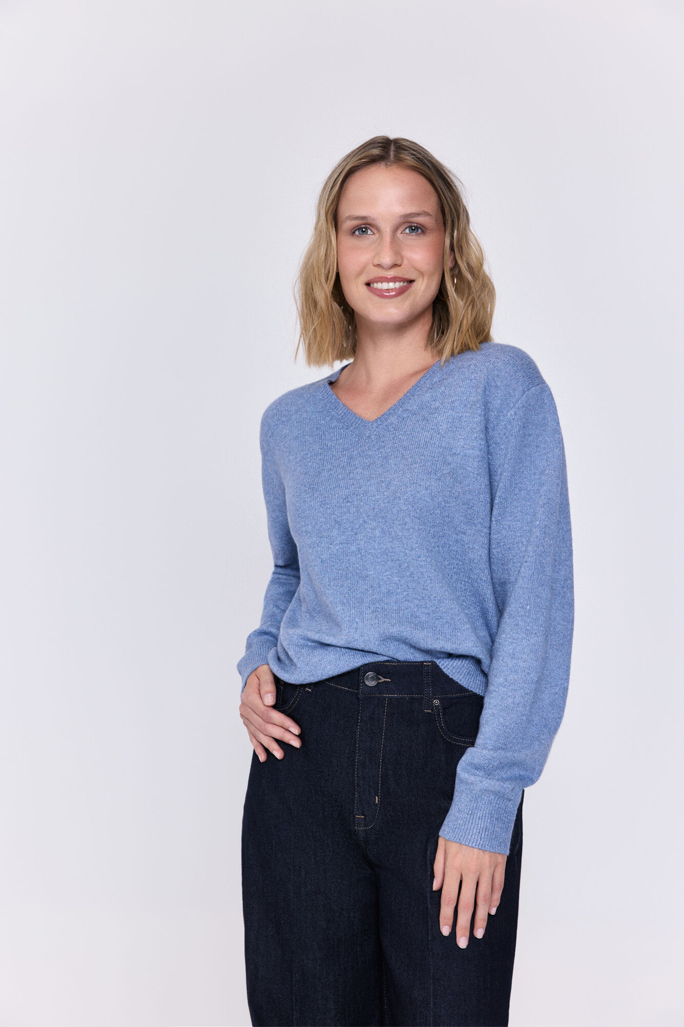 Milano Tejido jersey con cuello en pico