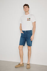 Milano Bermuda de mezclilla regular fit Azul