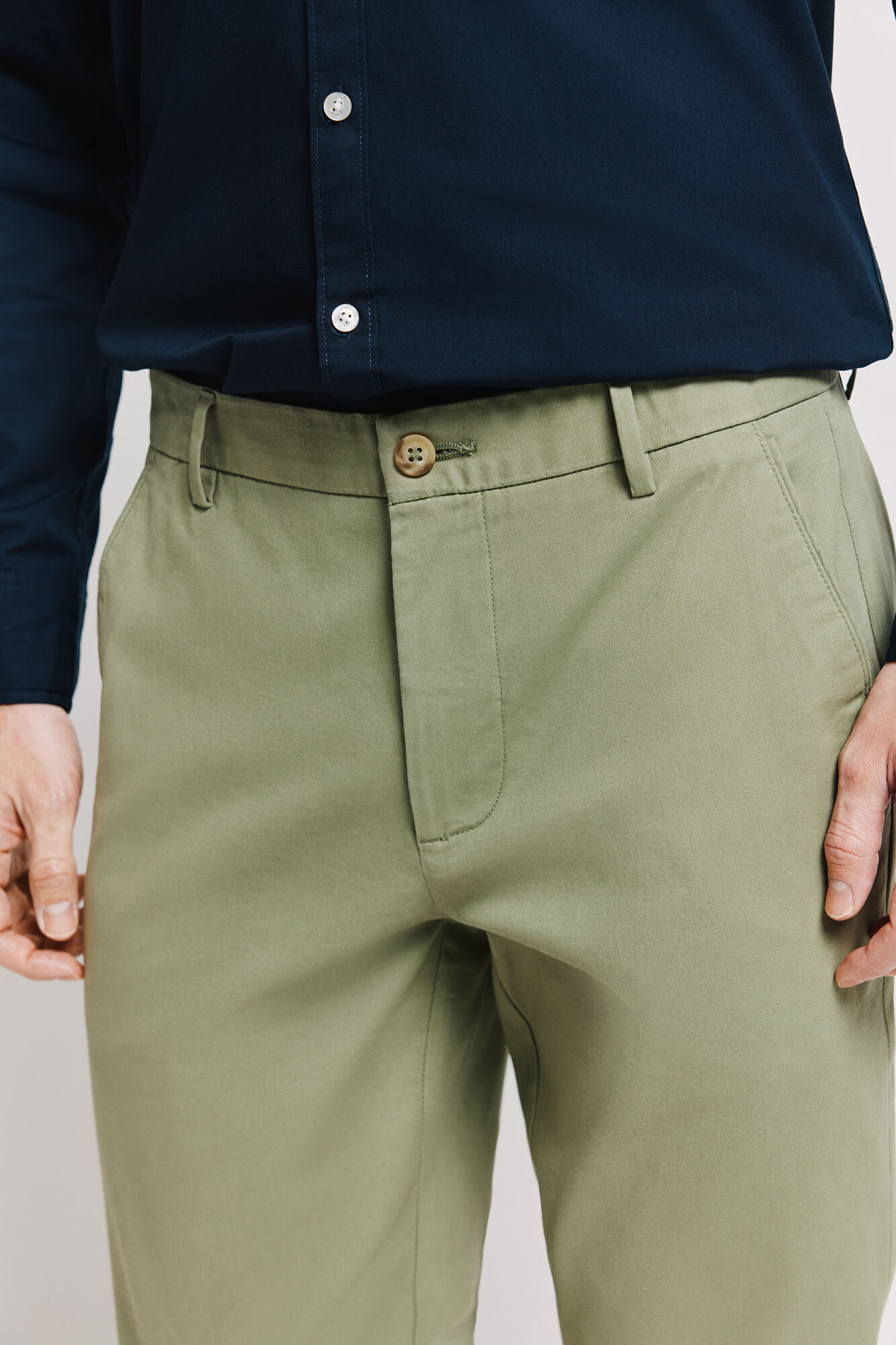 Milano Pantal&oacute;n chino slim fit Kaki Claro