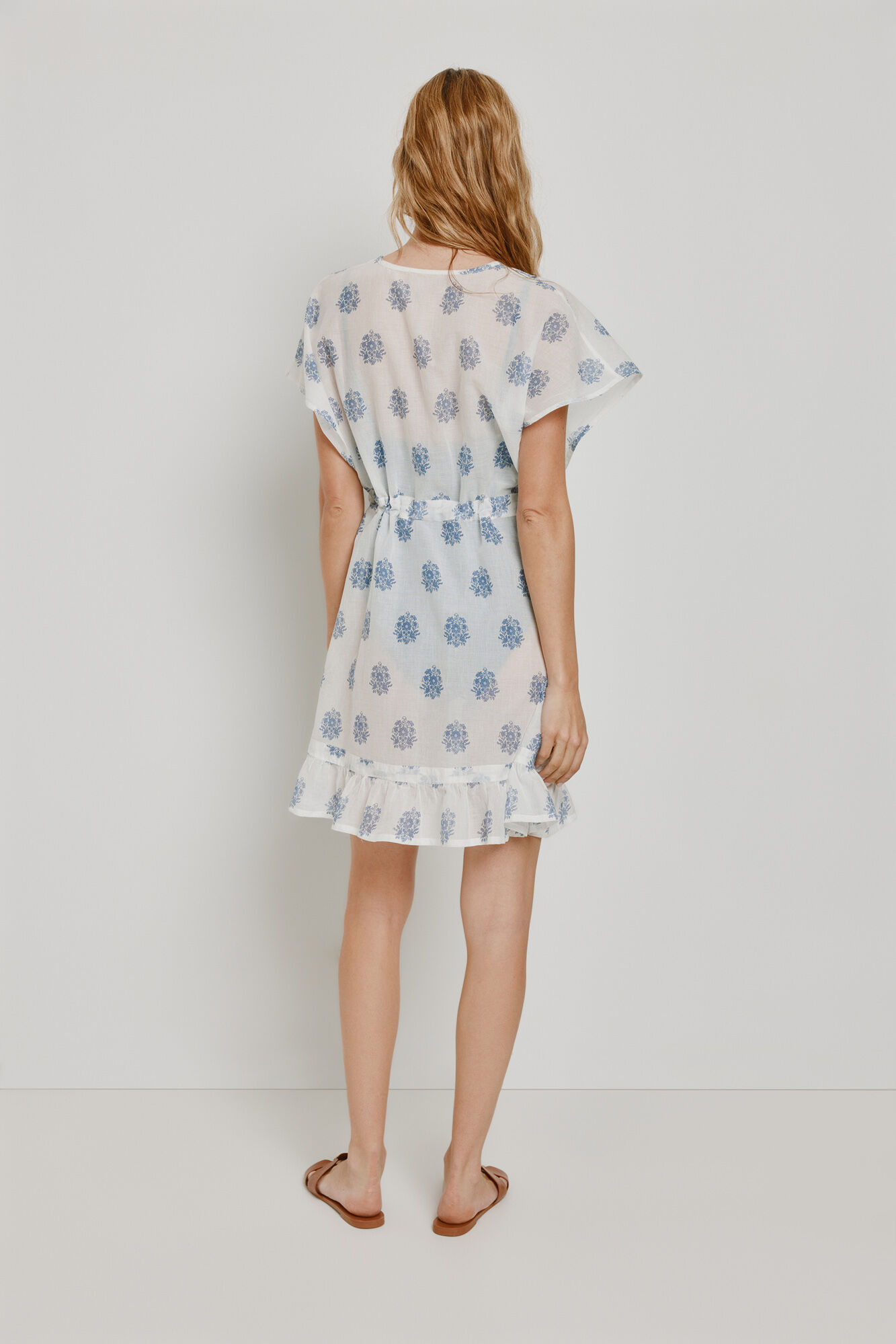 Milano Playera de dormir larga estampada Blanco
